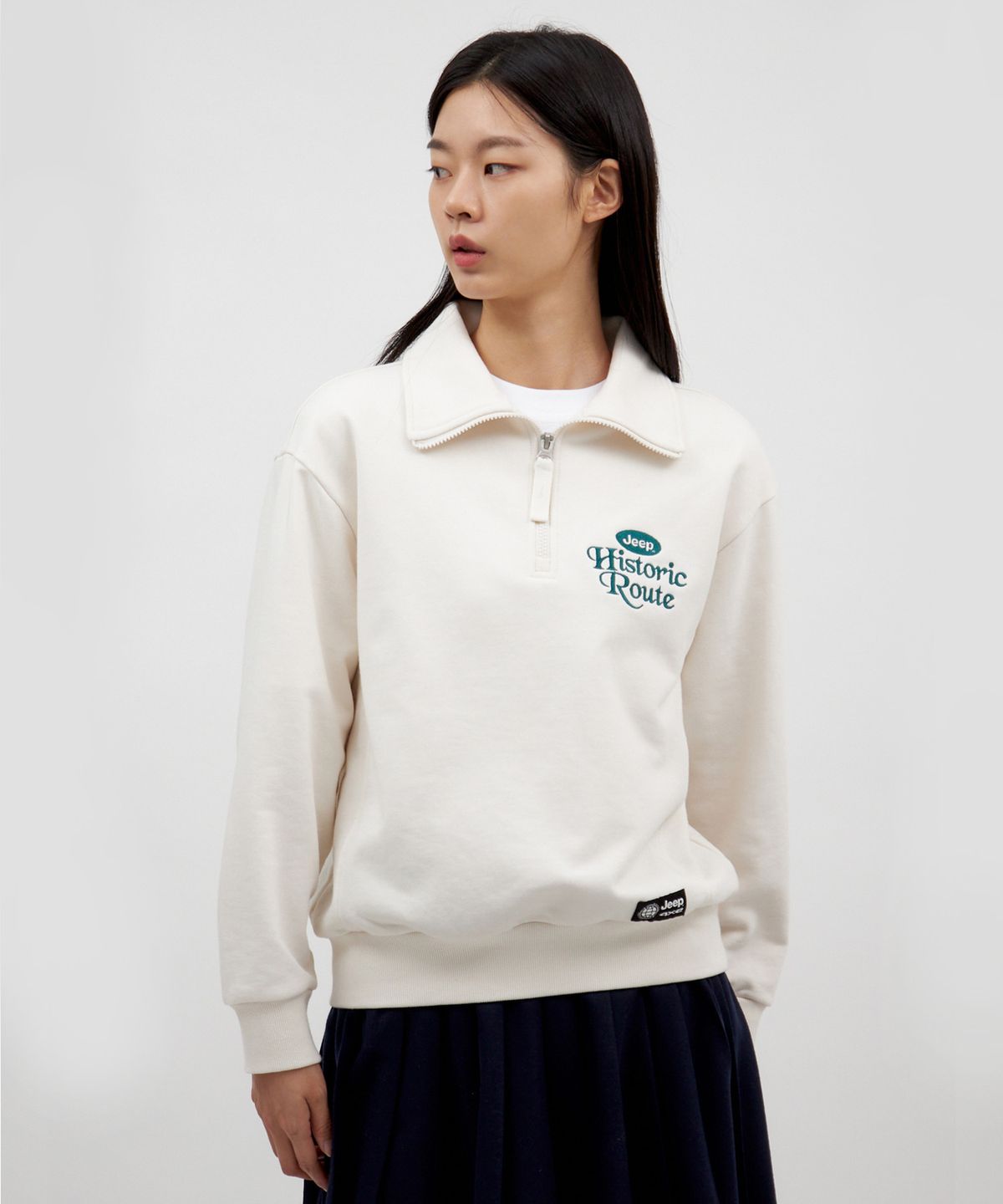 지프(JEEP) A1 Basic Women Half Zip-Up Sweat (JO5TSF831IV)
