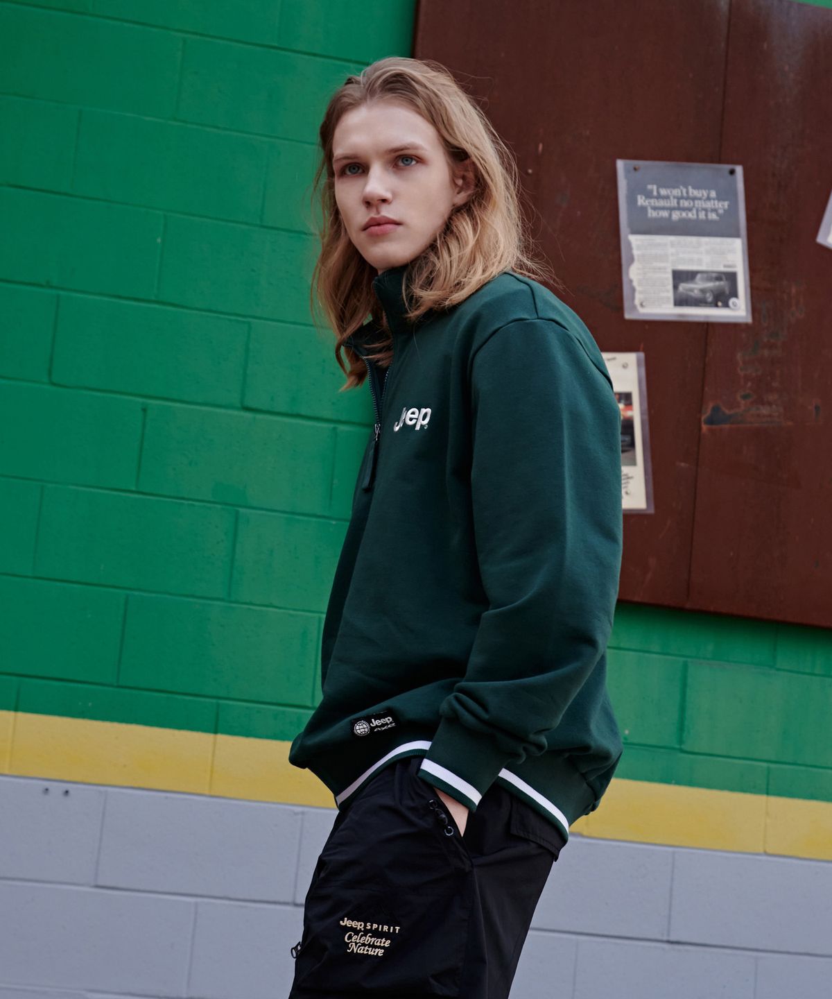 지프(JEEP) A1 YOKO Half Zip-Up Sweat (JO5TSU834GN)