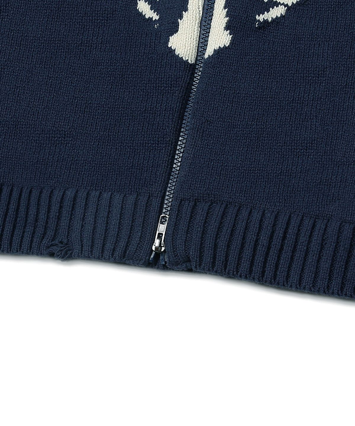 엑스톤즈(XTONZ) XTK037 보운 니트 집업 (NAVY)