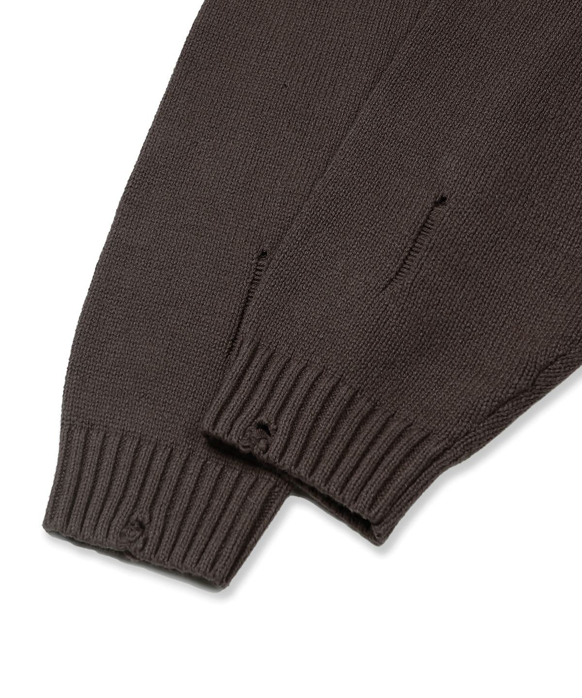 엑스톤즈(XTONZ) XTK037 보운 니트 집업 (BROWN)