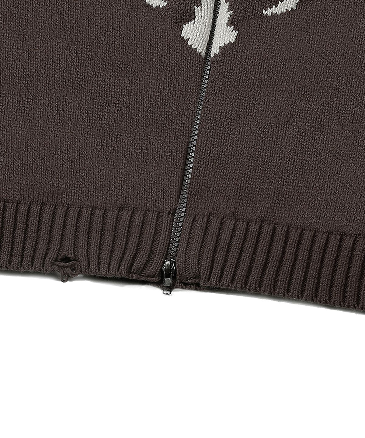 엑스톤즈(XTONZ) XTK037 보운 니트 집업 (BROWN)