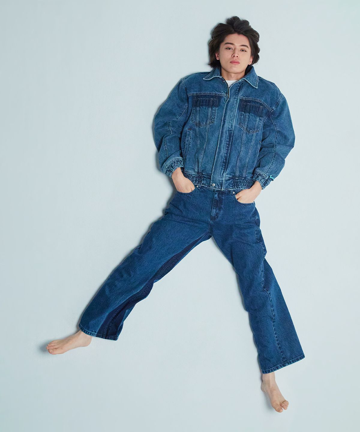 인스턴트펑크(INSTANTFUNK) 디컨스트럭트 데님 자켓 - 블루