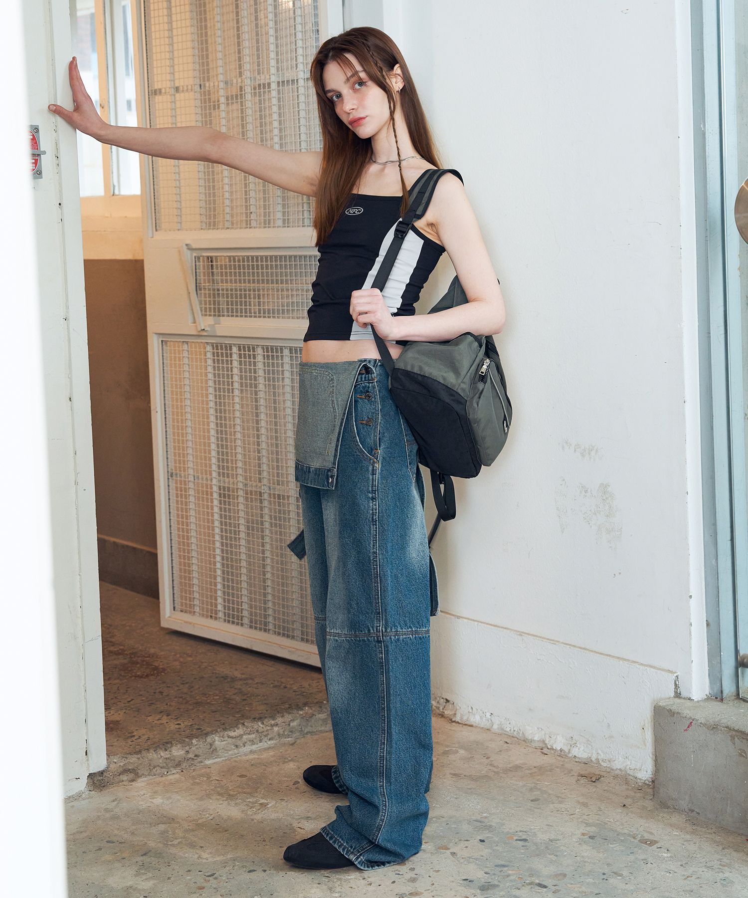 MUSINSA公式 | FANCY CLUB [NF] Youth denim overall (DARK BLUE
