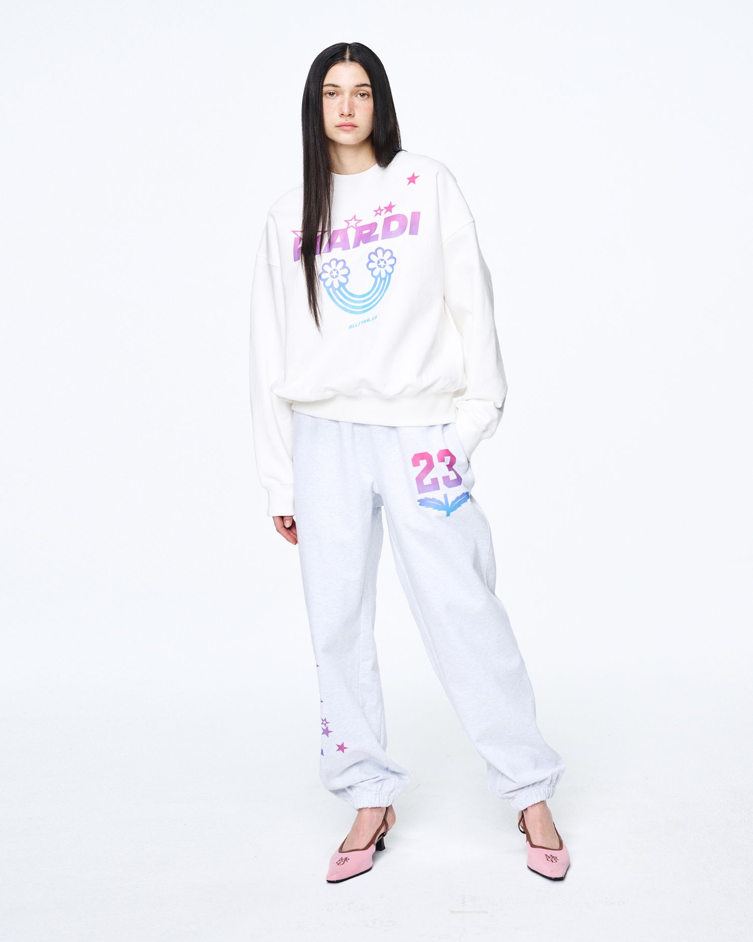 MUSINSA公式 | MARDI MERCREDI SWEATSHIRT RAINBOW GRADATION_WHITE PURPLE