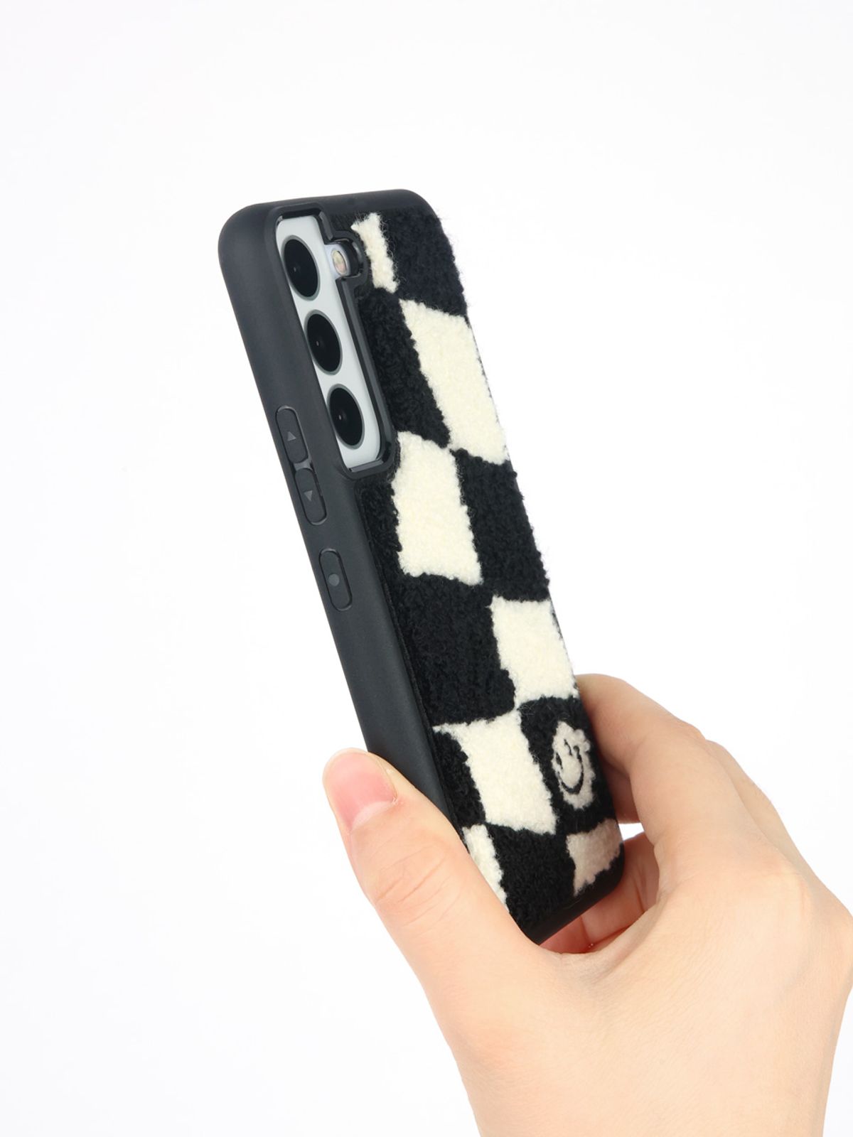 디자인스킨(DESIGNSKIN) 갤럭시S23/플러스/울트라 부클 패턴 케이스-체커보드/블랙