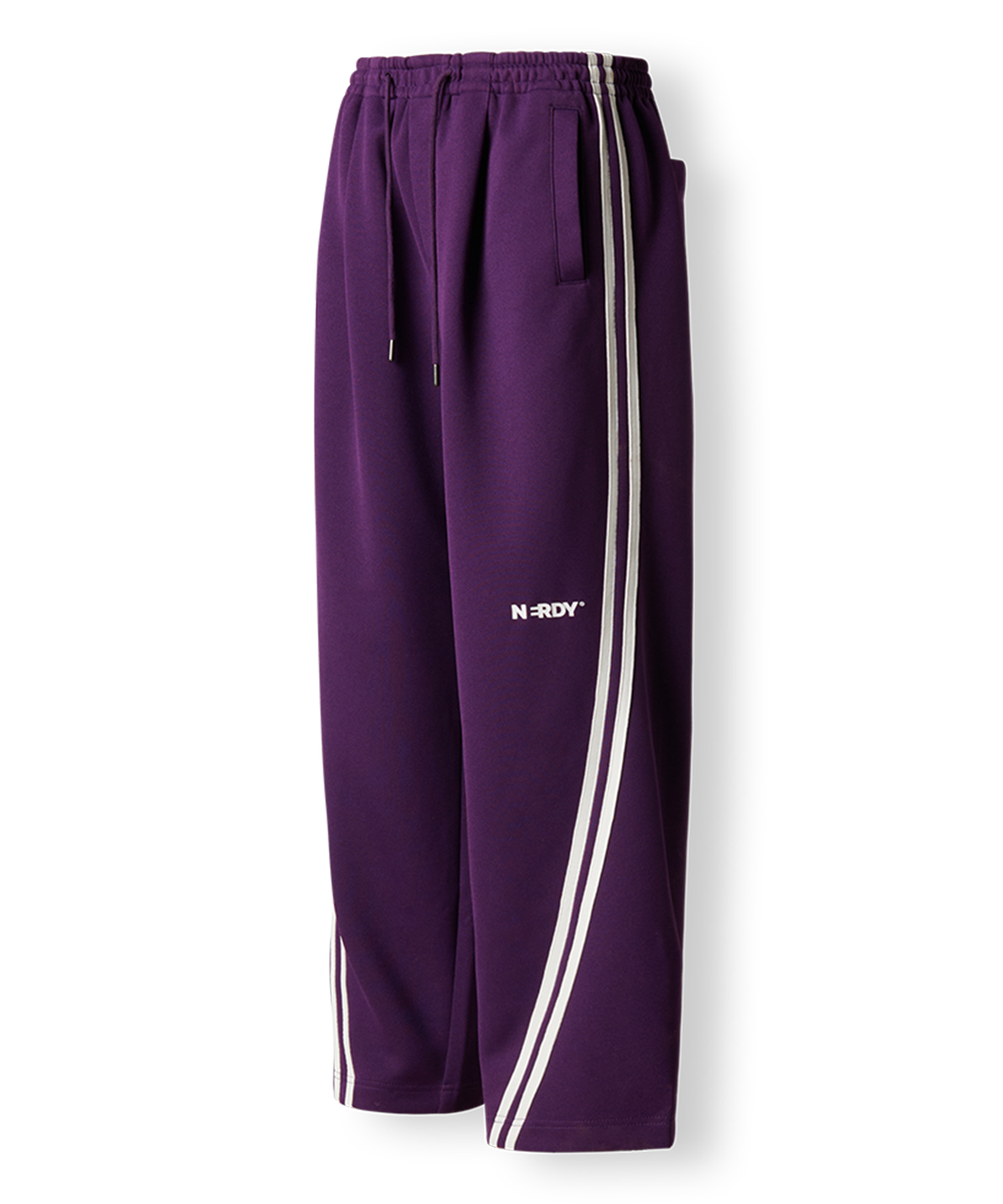 ☆NERDY☆ Racing Track Pants Dark Purple MUSINSA | NERDY Curved Wide Track Pants Dark Purple