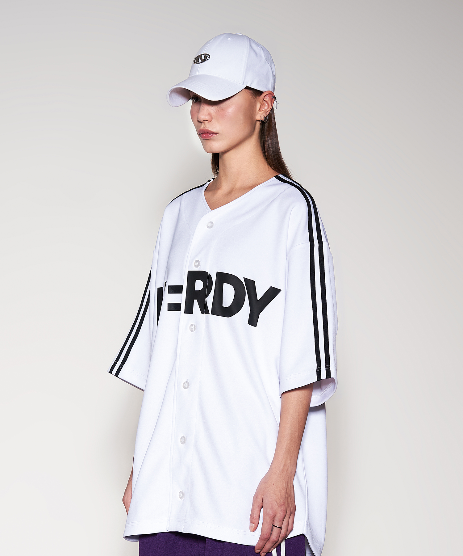 MUSINSA公式 | NERDY Baseball Track Jersey White