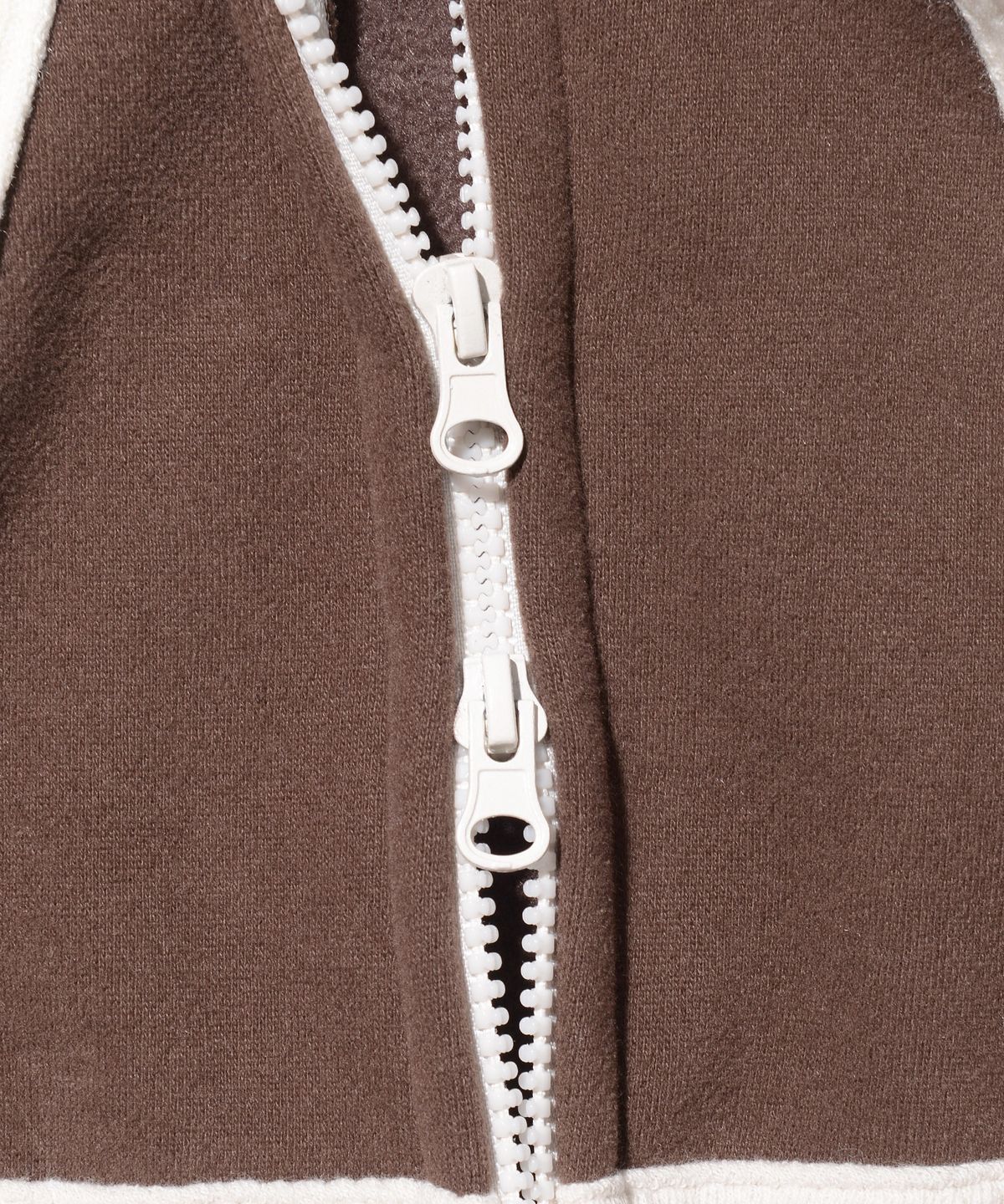 피스메이커(PIECE MAKER) KNIT MIXED SWEAT FULL ZIP HOODIE (BROWN)