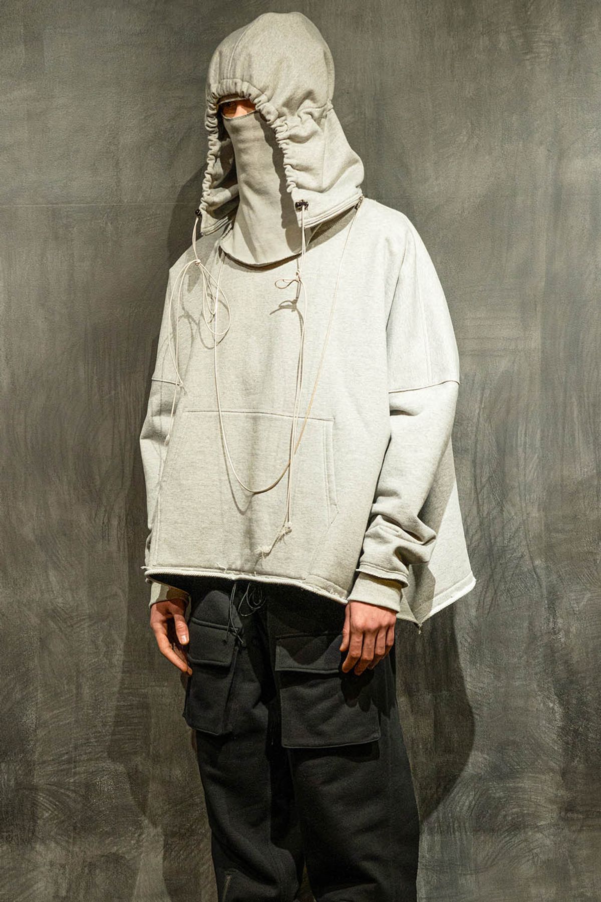 아스파라거스(ASPARAGUS) Neckline Zipper Hoodie-GR