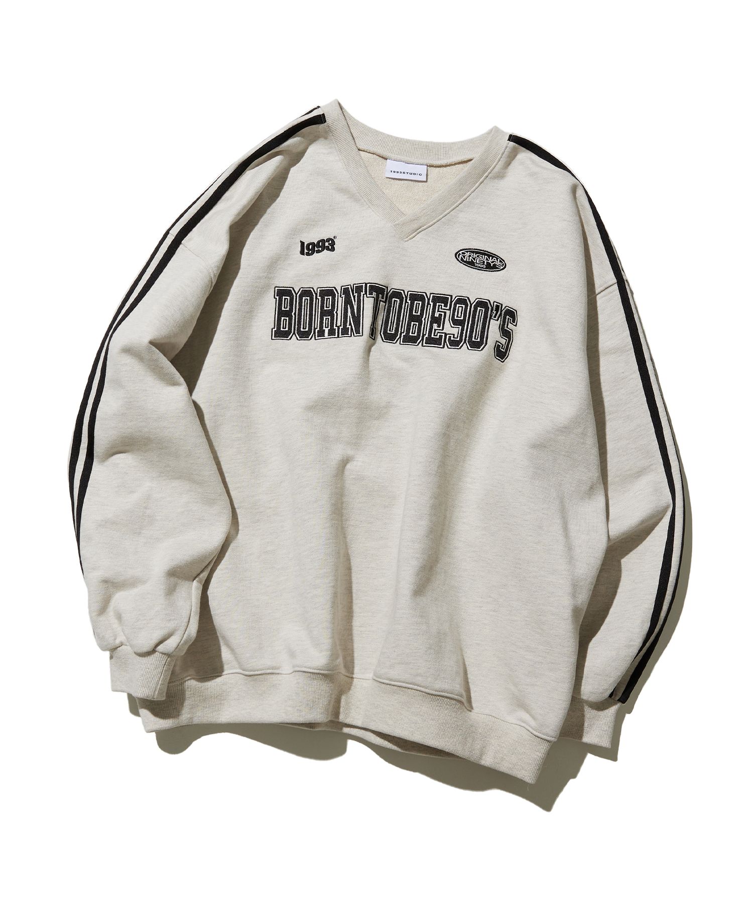 ◇1993studio◇ Retro back point sweatshirt oat beige MUSINSA | 1993STUDIO 90S Track Sweatshirt_Oat Beige