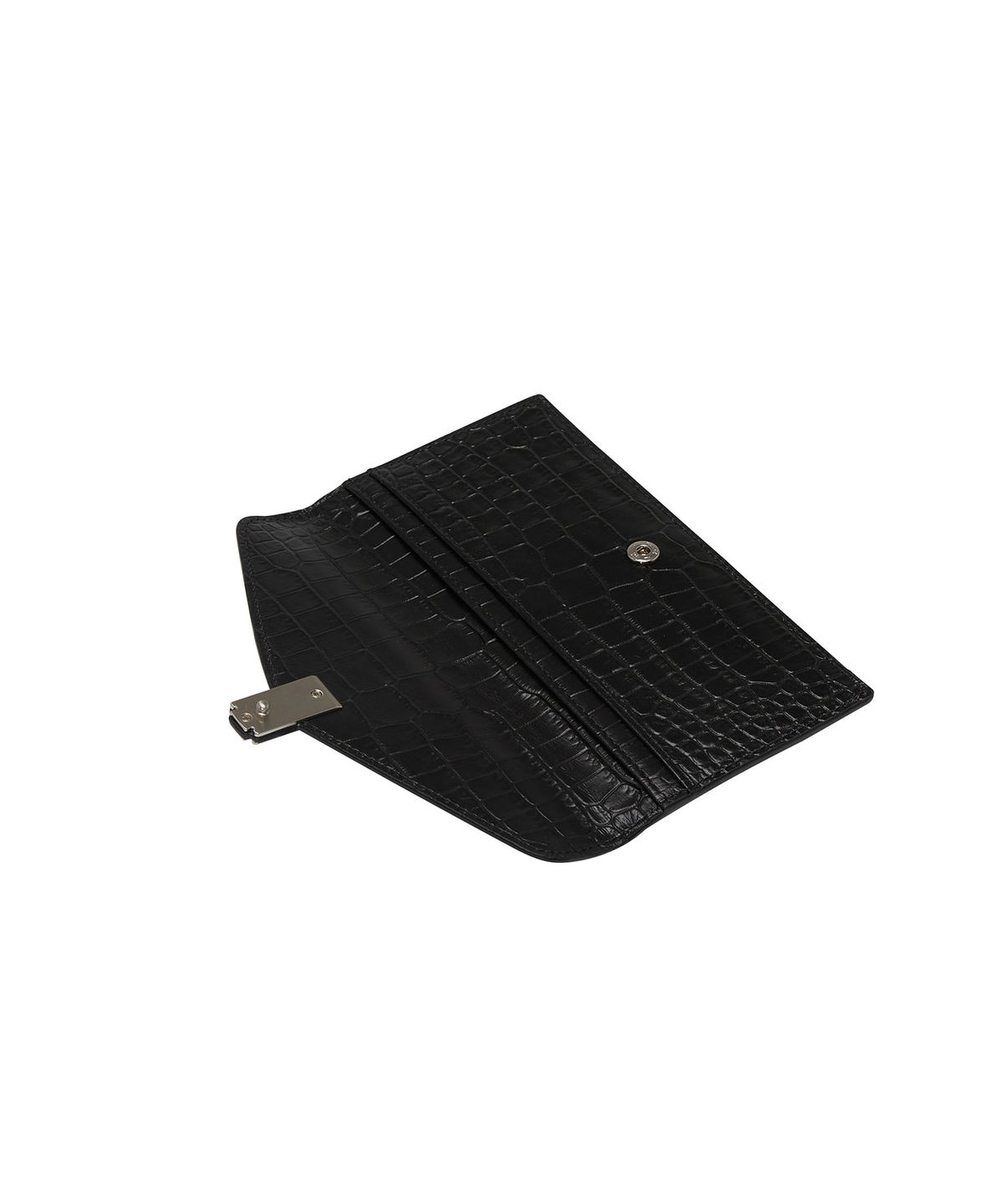 분크(VUNQUE) Occam V Long Wallet Croco (오캄 V 장지갑) Black