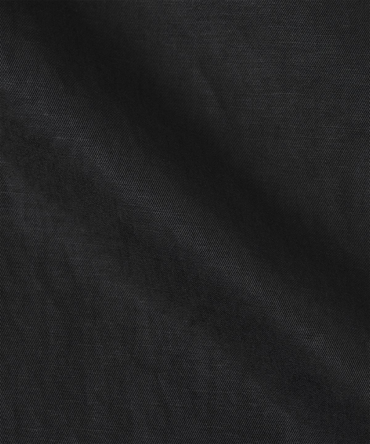 포터리(POTTERY) Two Pleated Wide Chino Pants Cotton / Linen Blend Twill Cloth Resilient Hard Finish (Black)