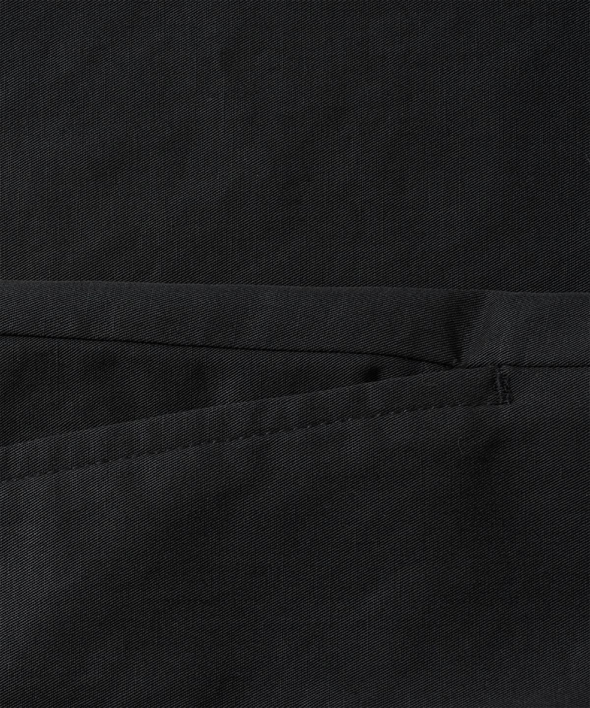 포터리(POTTERY) Two Pleated Wide Chino Pants Cotton / Linen Blend Twill Cloth Resilient Hard Finish (Black)