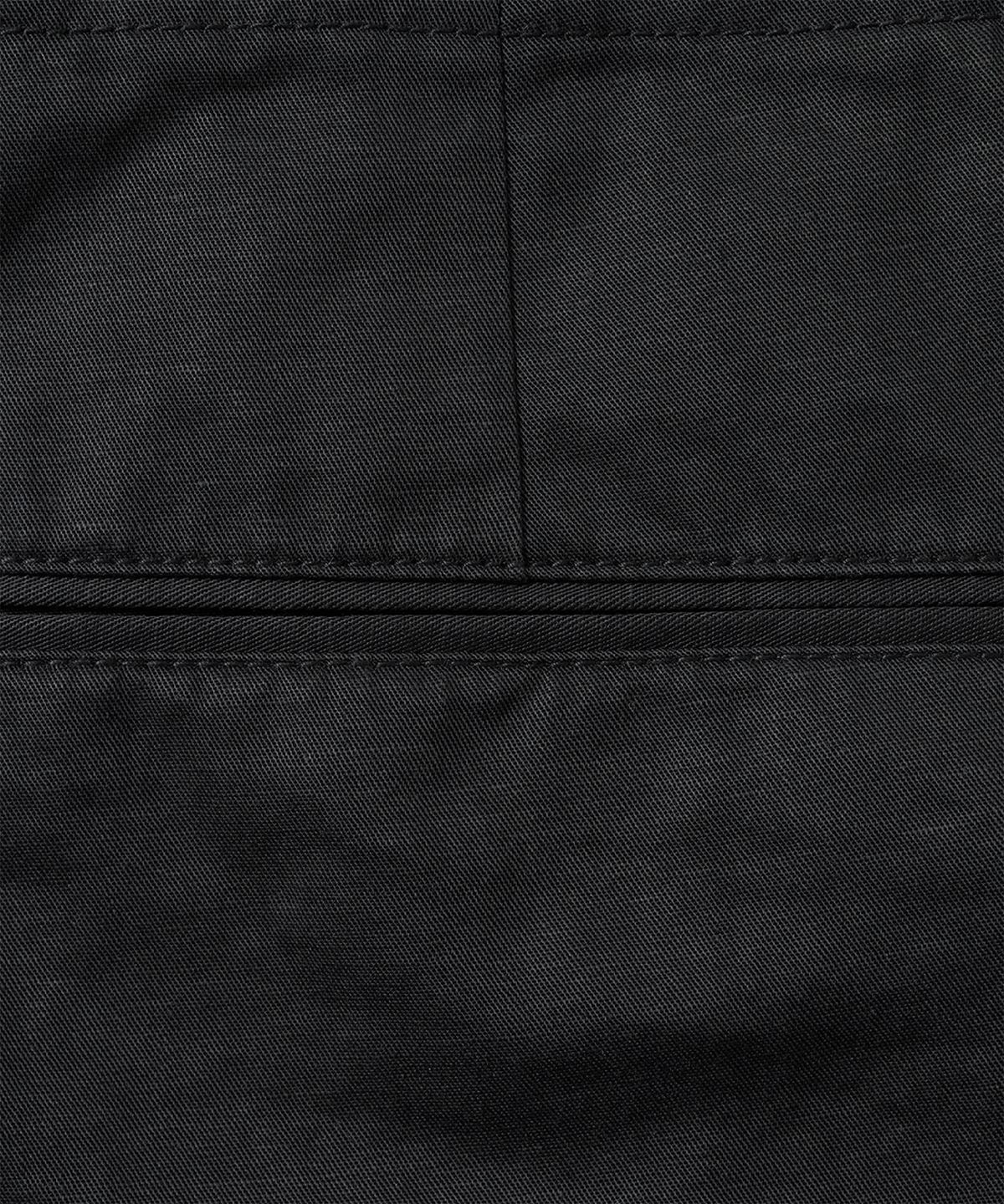 포터리(POTTERY) Two Pleated Wide Chino Pants Cotton / Linen Blend Twill Cloth Resilient Hard Finish (Black)