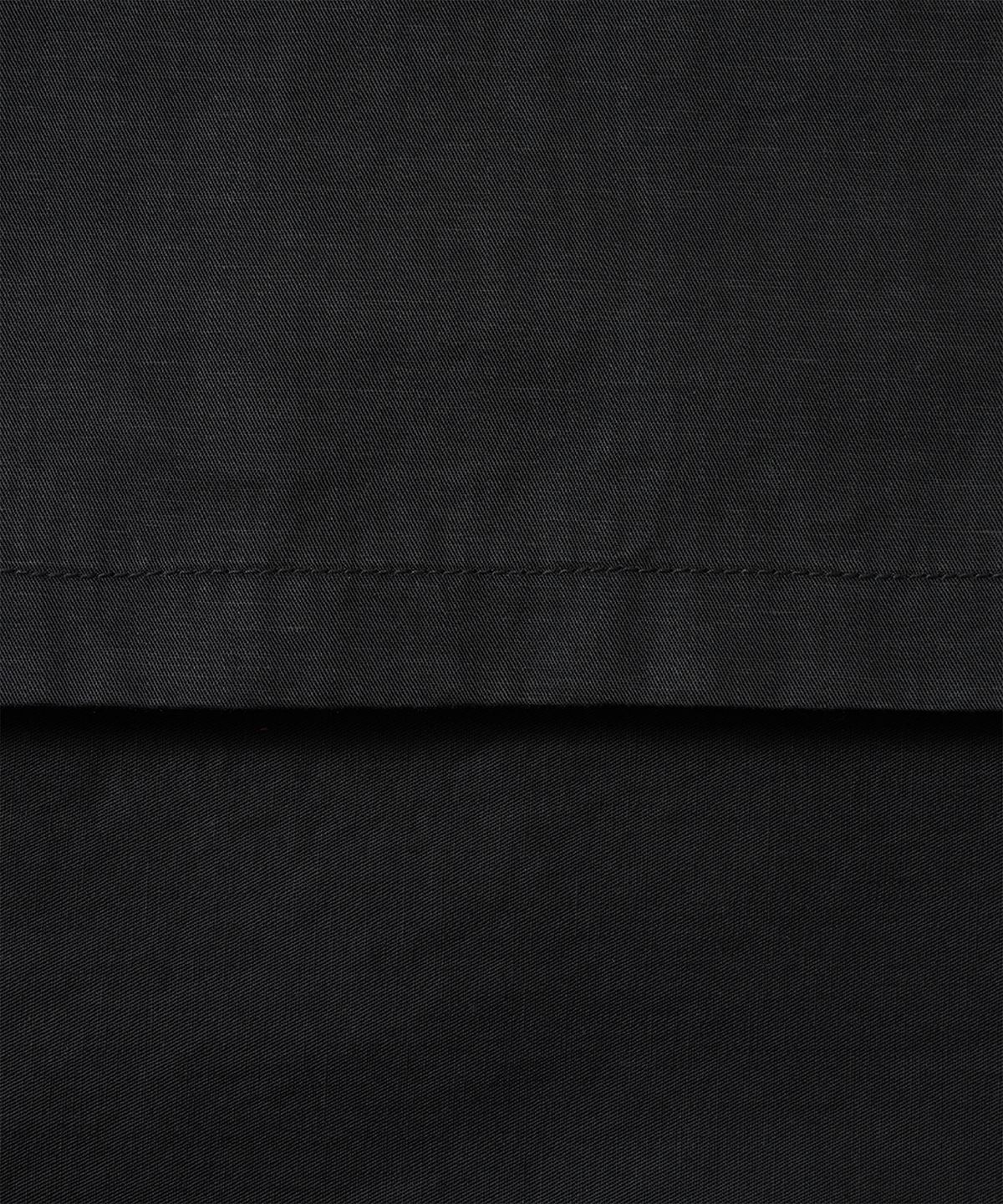 포터리(POTTERY) Two Pleated Wide Chino Pants Cotton / Linen Blend Twill Cloth Resilient Hard Finish (Black)
