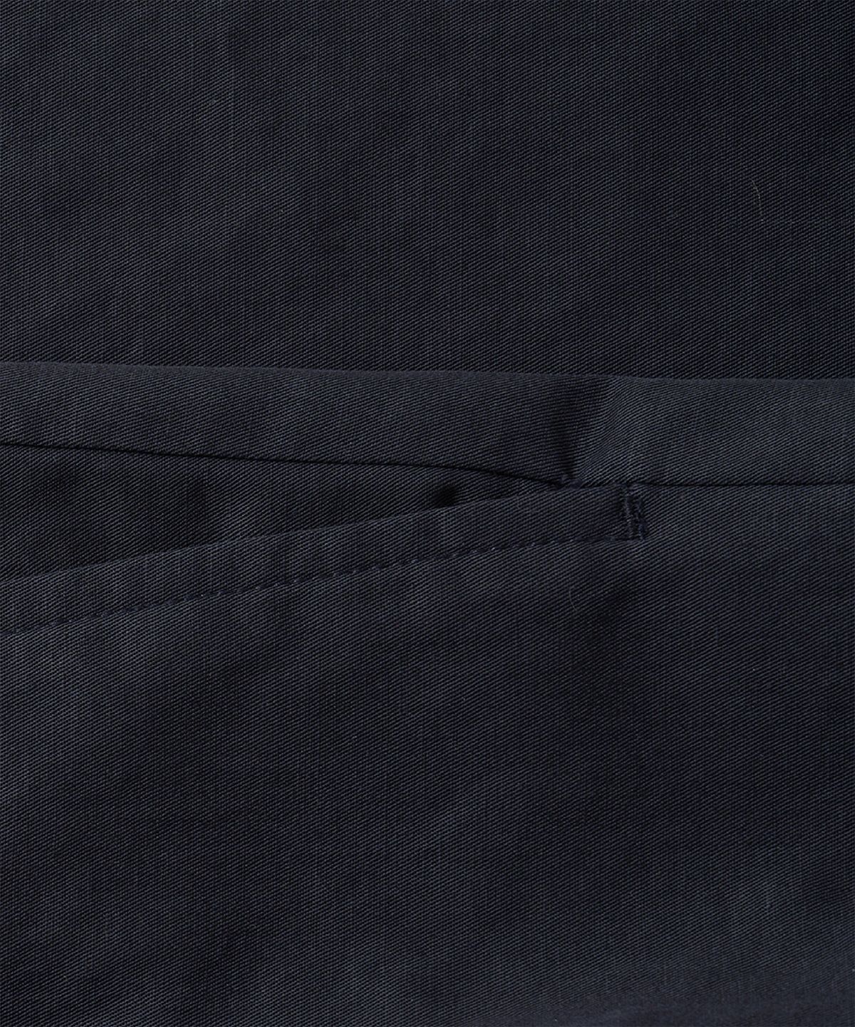 포터리(POTTERY) Two Pleated Wide Chino Pants Cotton / Linen Blend Twill Cloth Resilient Hard Finish (Navy)