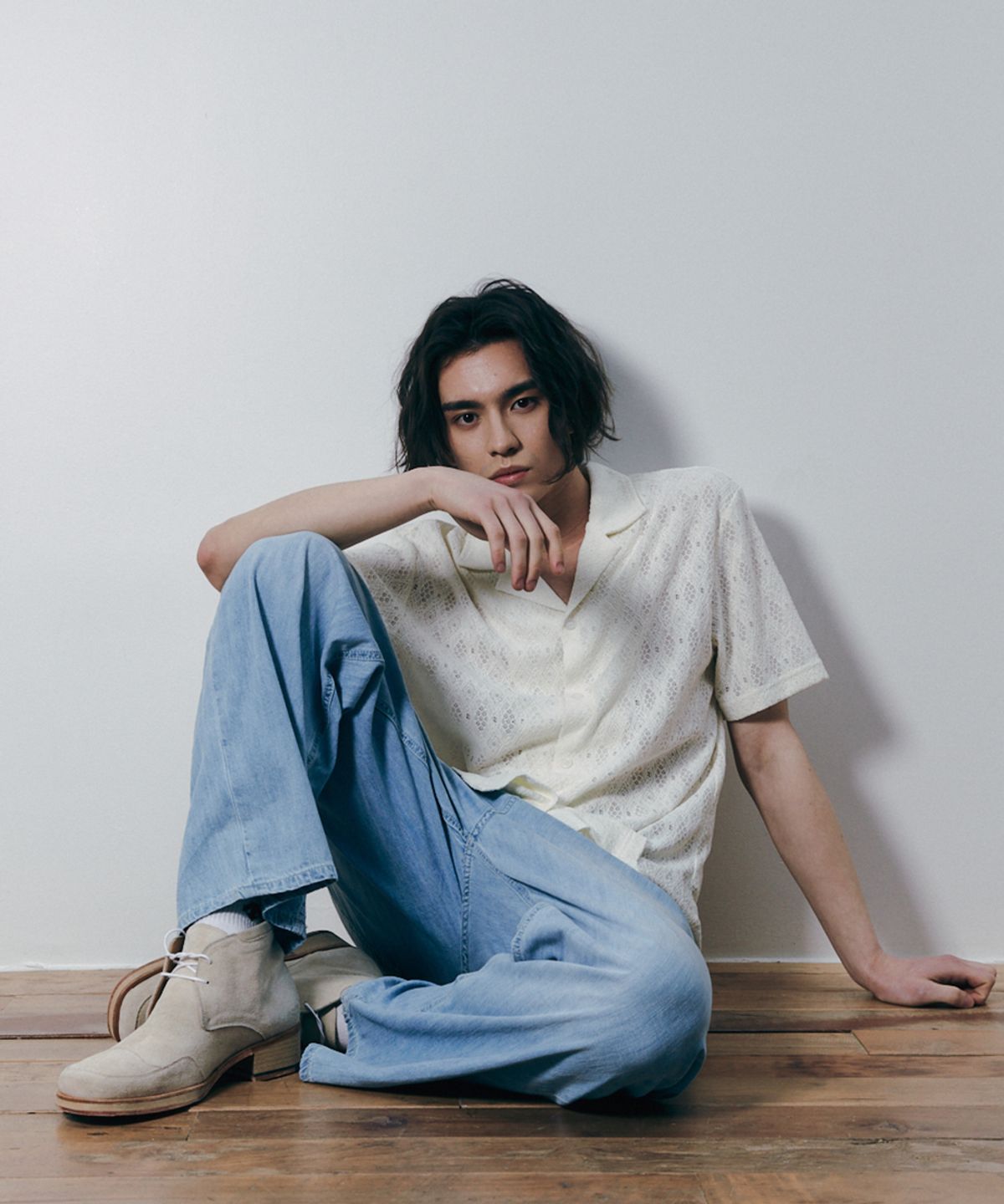 포트너스(FOTTNERS) Light Two Tuck Wide Jeans (L.Blue)