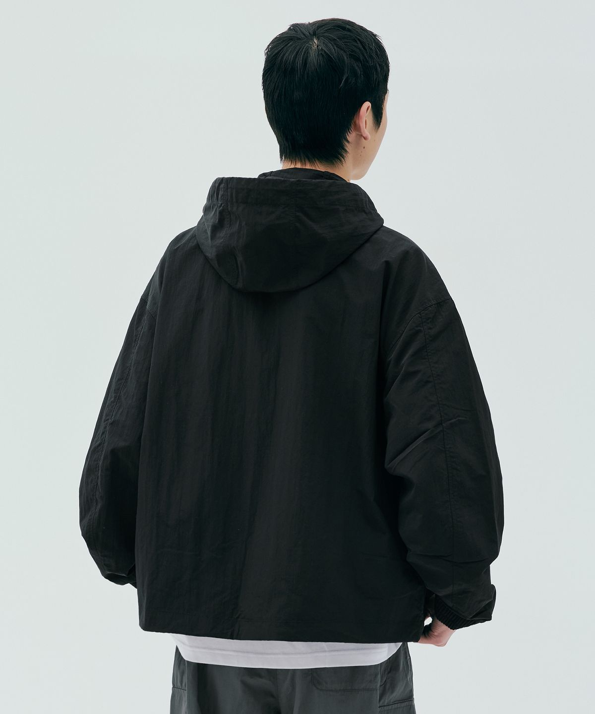 코드그라피(CGP) 나일론 리치포켓 후드 바람막이_블랙