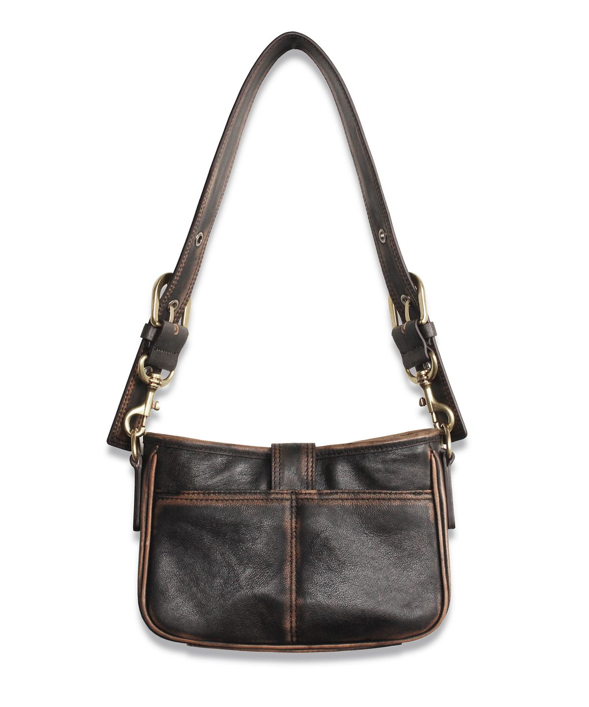 도프셉(DOFFSEPT) Lambskin Vintage Mini Hobo Bag in Brown