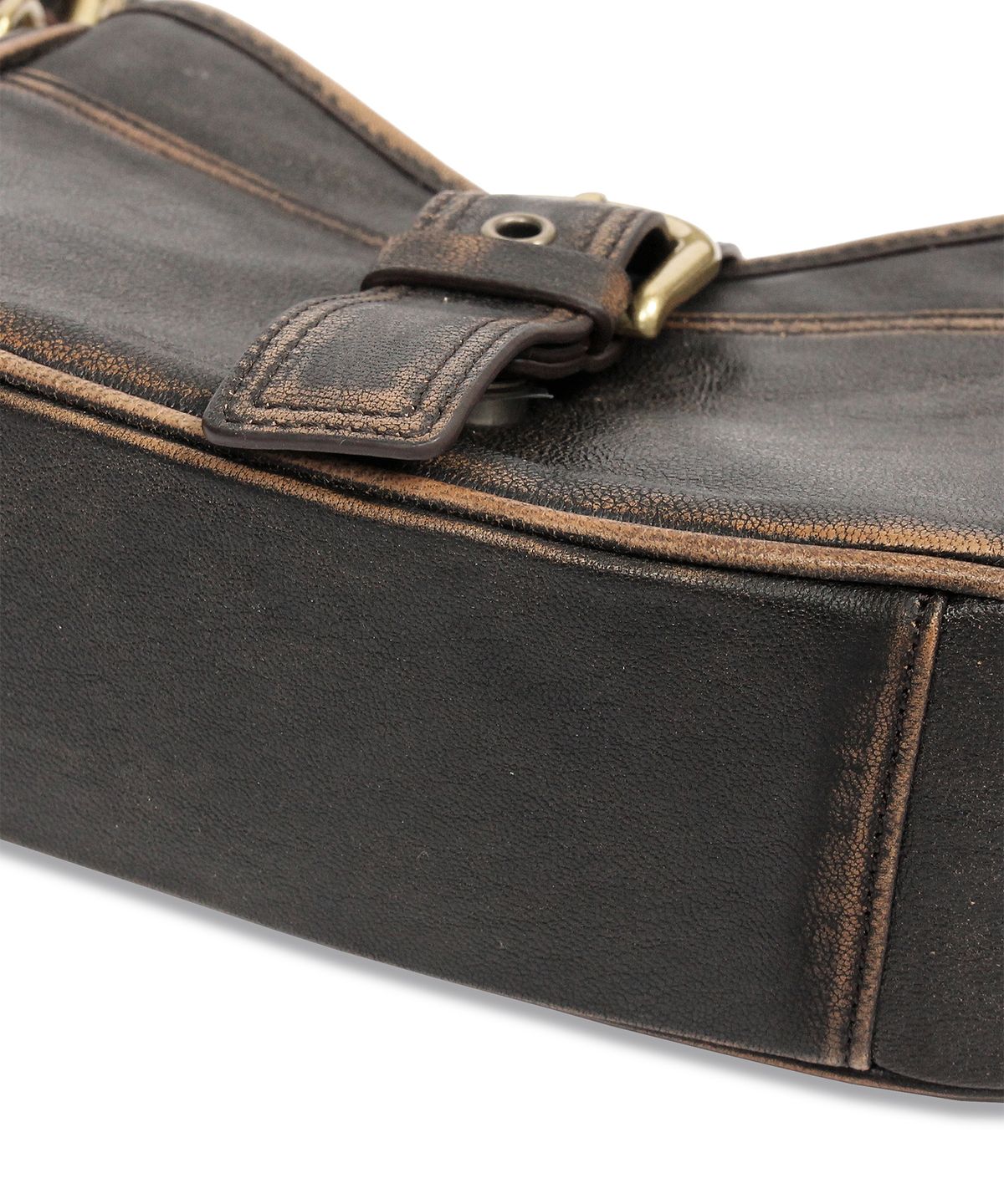 도프셉(DOFFSEPT) Lambskin Vintage Mini Hobo Bag in Brown