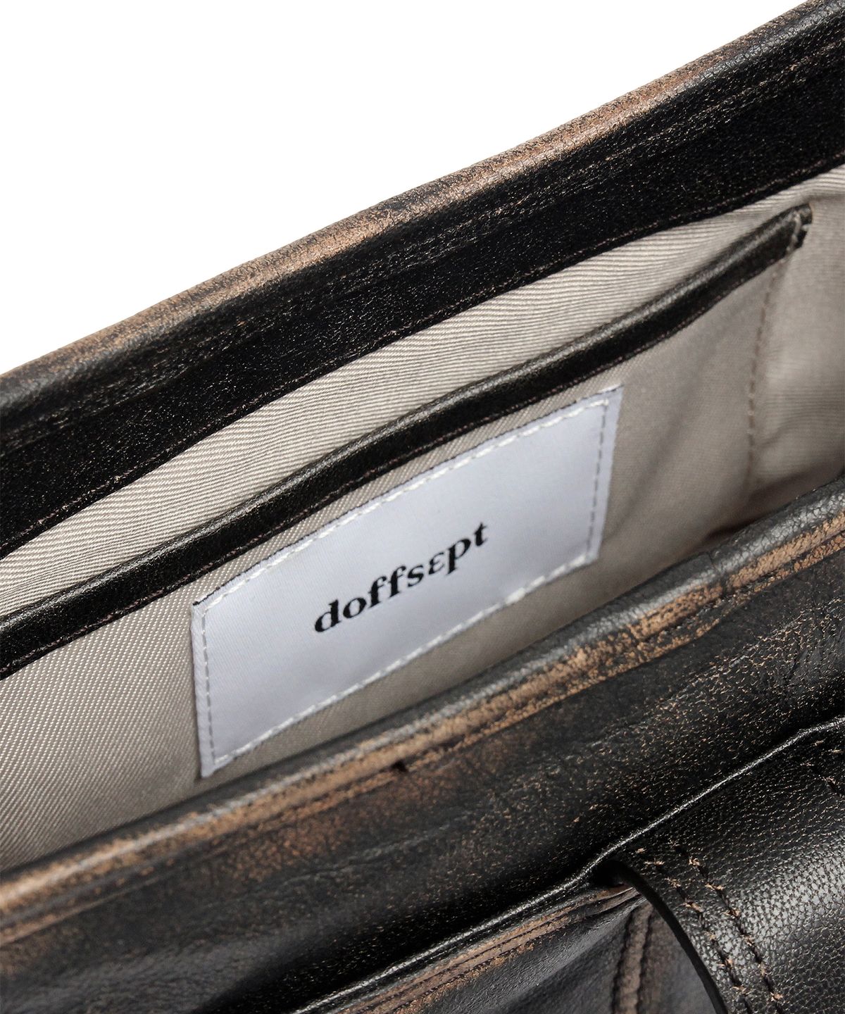 도프셉(DOFFSEPT) Lambskin Vintage Mini Hobo Bag in Brown