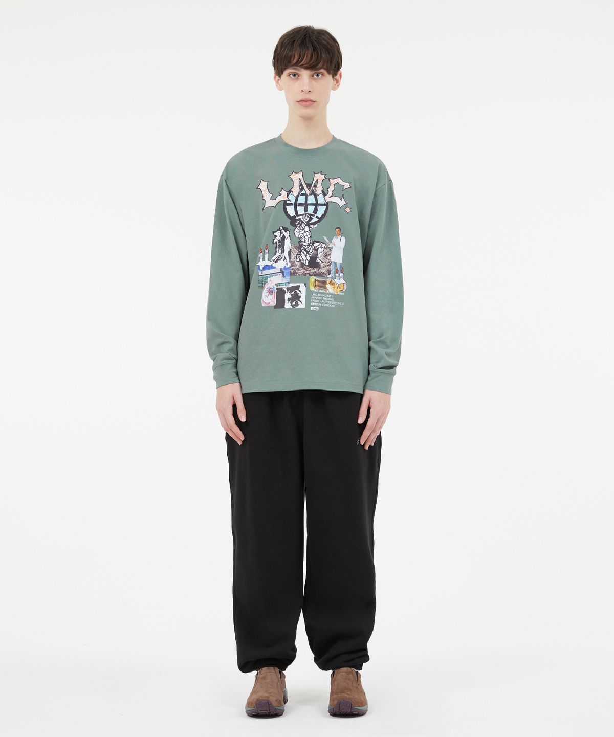 엘엠씨(LMC) RISE LONG SLV TEE gray khaki
