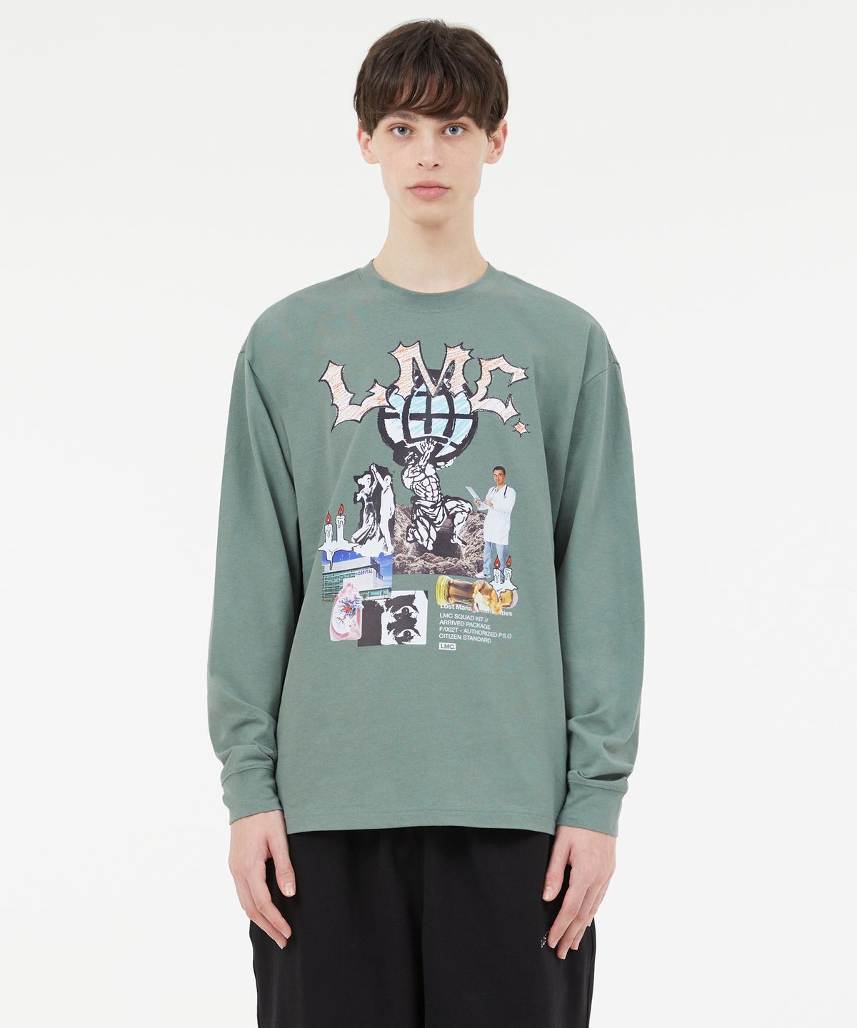 엘엠씨(LMC) RISE LONG SLV TEE gray khaki
