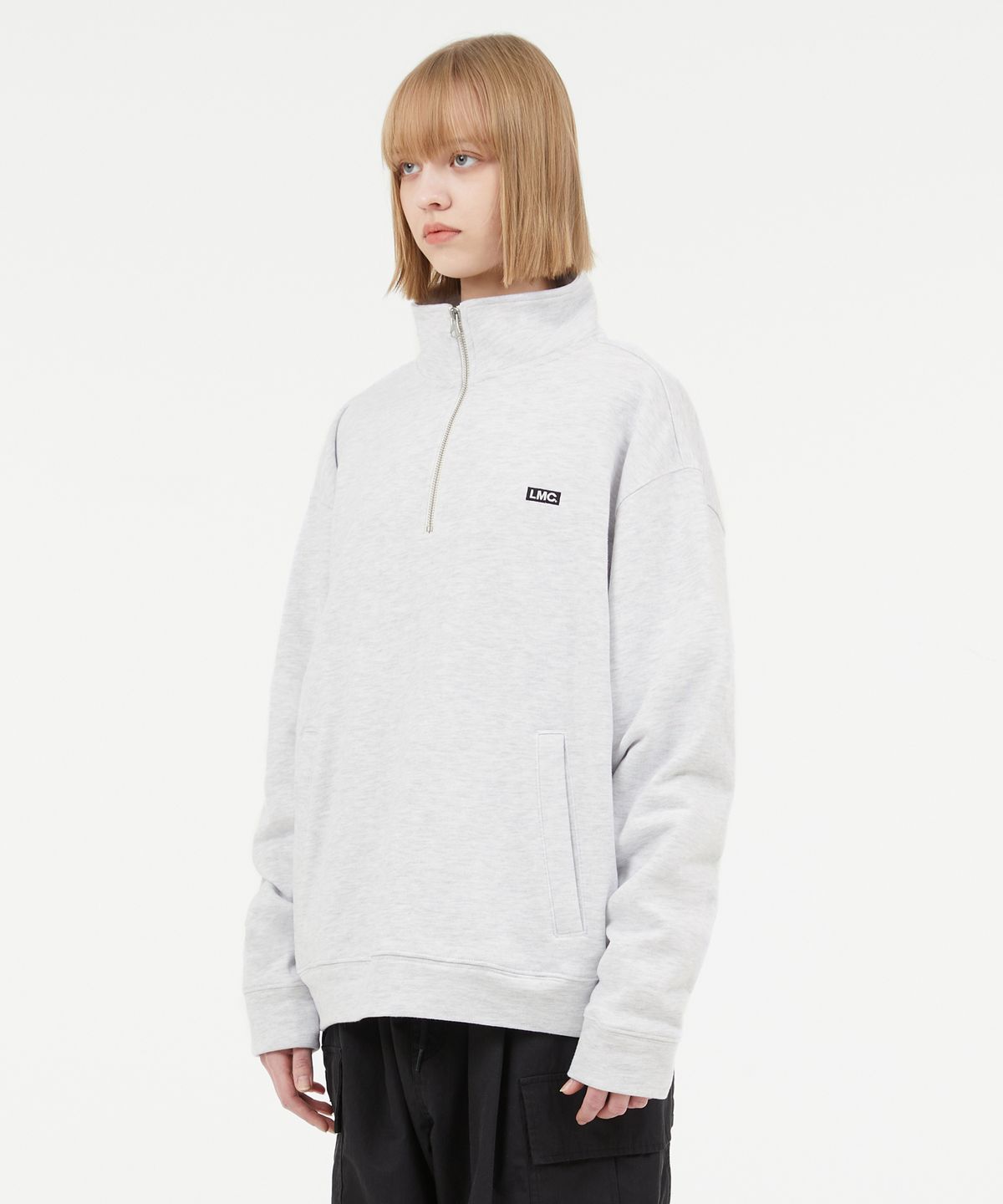 엘엠씨(LMC) BOX QUARTER ZIP SWEATSHIRT light yellow