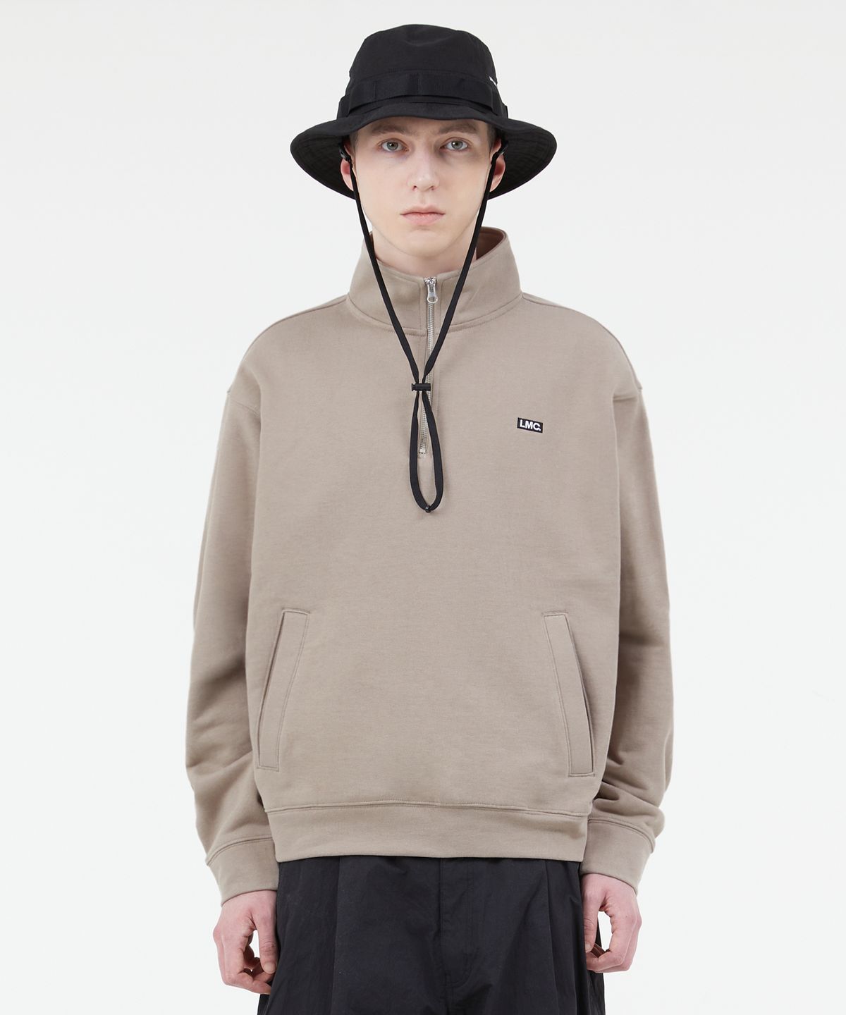 엘엠씨(LMC) BOX QUARTER ZIP SWEATSHIRT sand