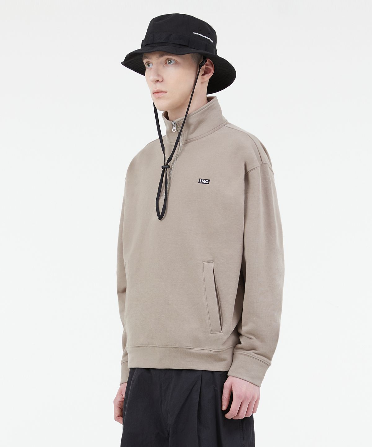 엘엠씨(LMC) BOX QUARTER ZIP SWEATSHIRT sand