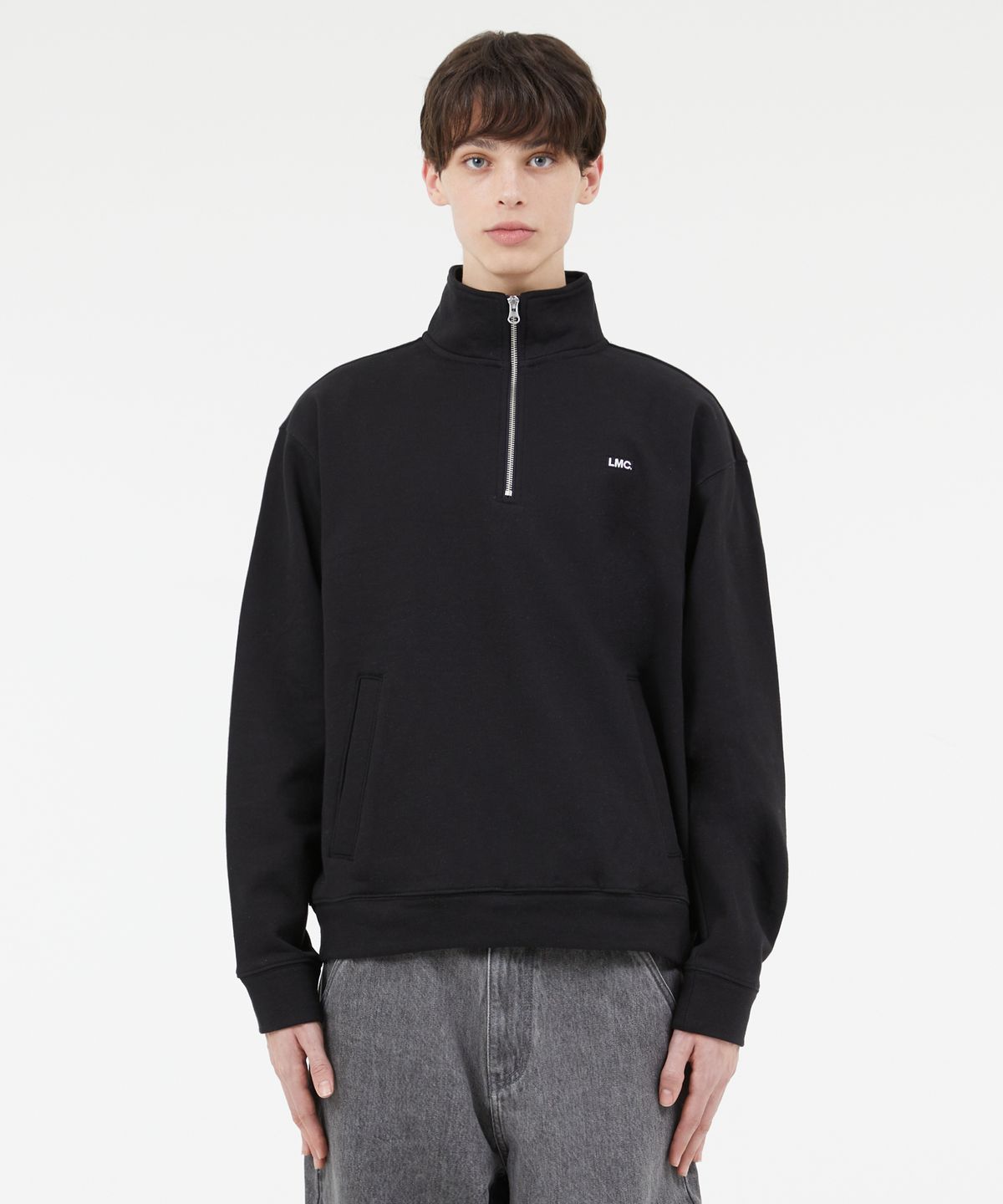 엘엠씨(LMC) BOX QUARTER ZIP SWEATSHIRT black