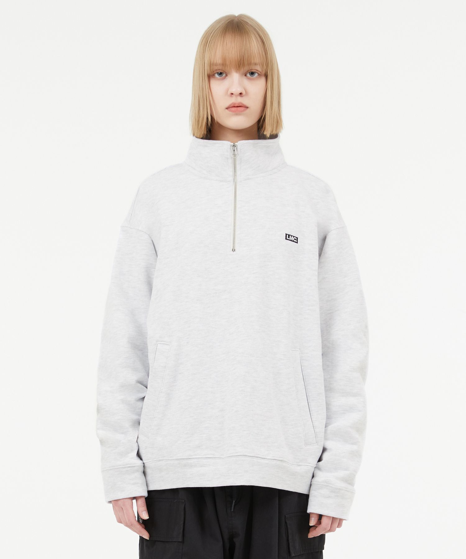 スウェット・トレーナー *MUSINSA STANDARD* Oversized collared half zip-up sweatshirt MUSINSA | MUSINSA STANDARD Oversized Collared Half Zip-up