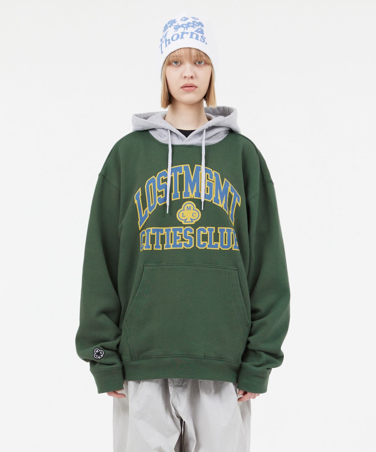 엘엠씨(LMC) CLUB ATHLETIC TWO TONE HOODIE dark green