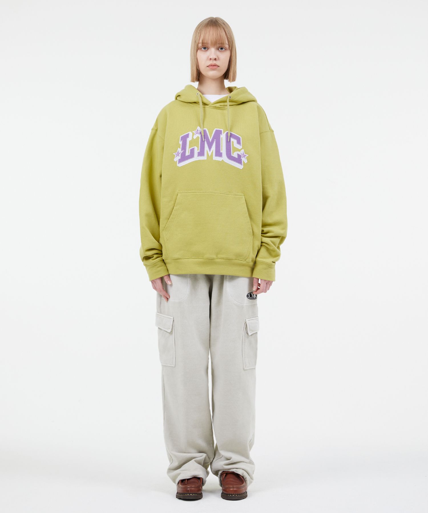 MUSINSA | LMC STAR ARCH APPLIQUE HOODIE heather gray