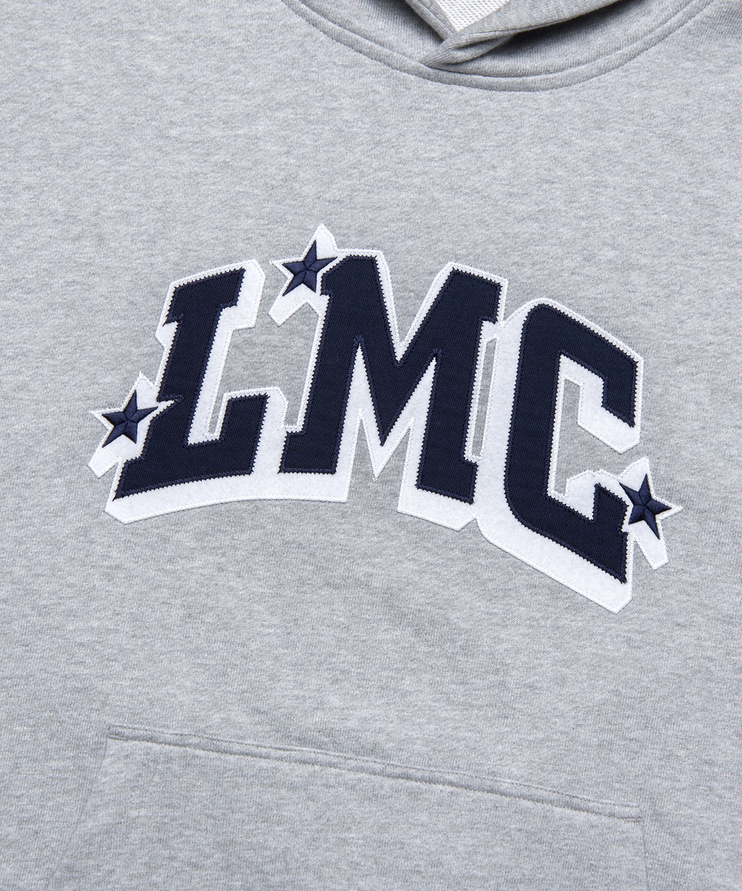 MUSINSA | LMC STAR ARCH APPLIQUE HOODIE heather gray