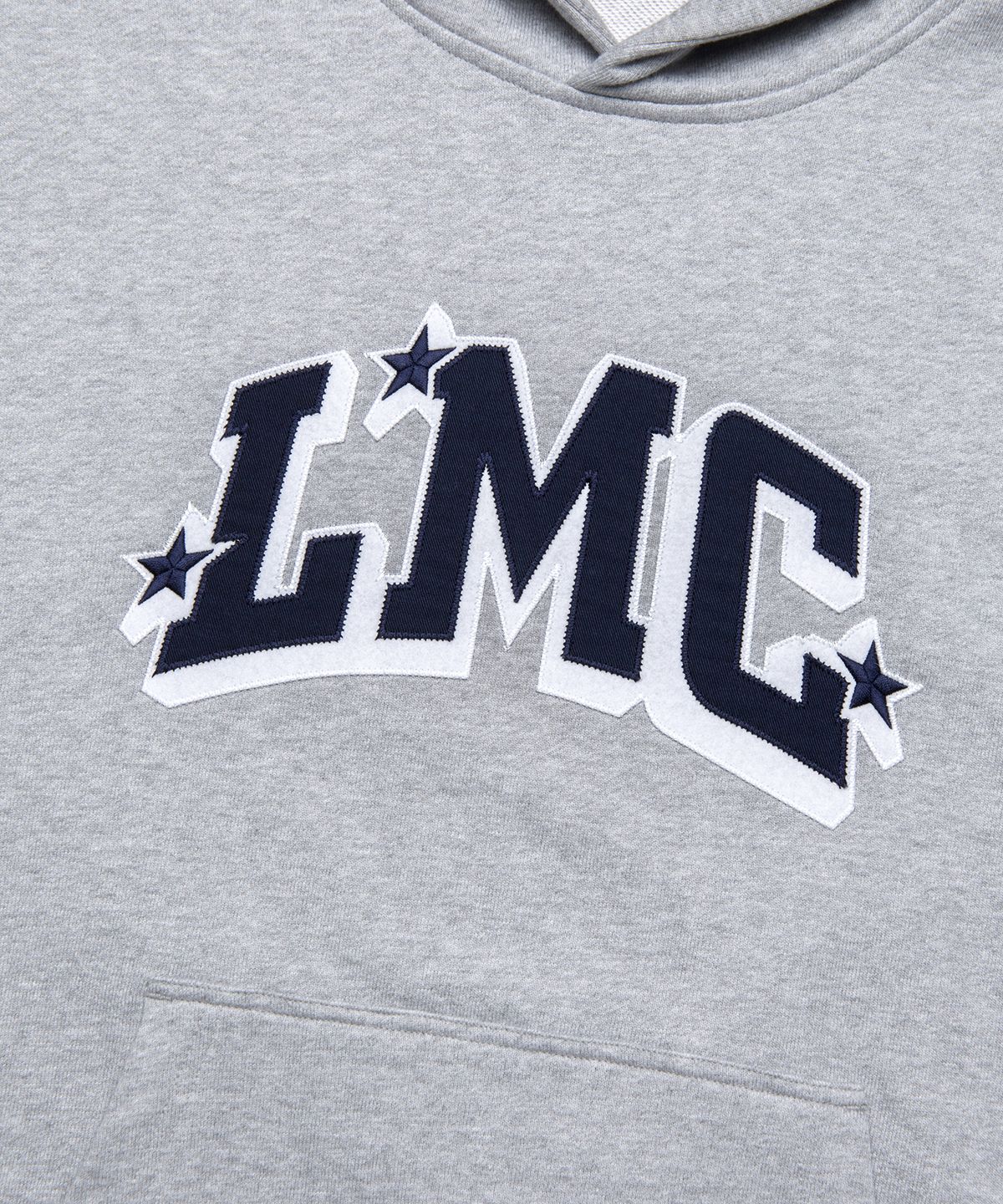 엘엠씨(LMC) STAR ARCH APPLIQUE HOODIE heather gray