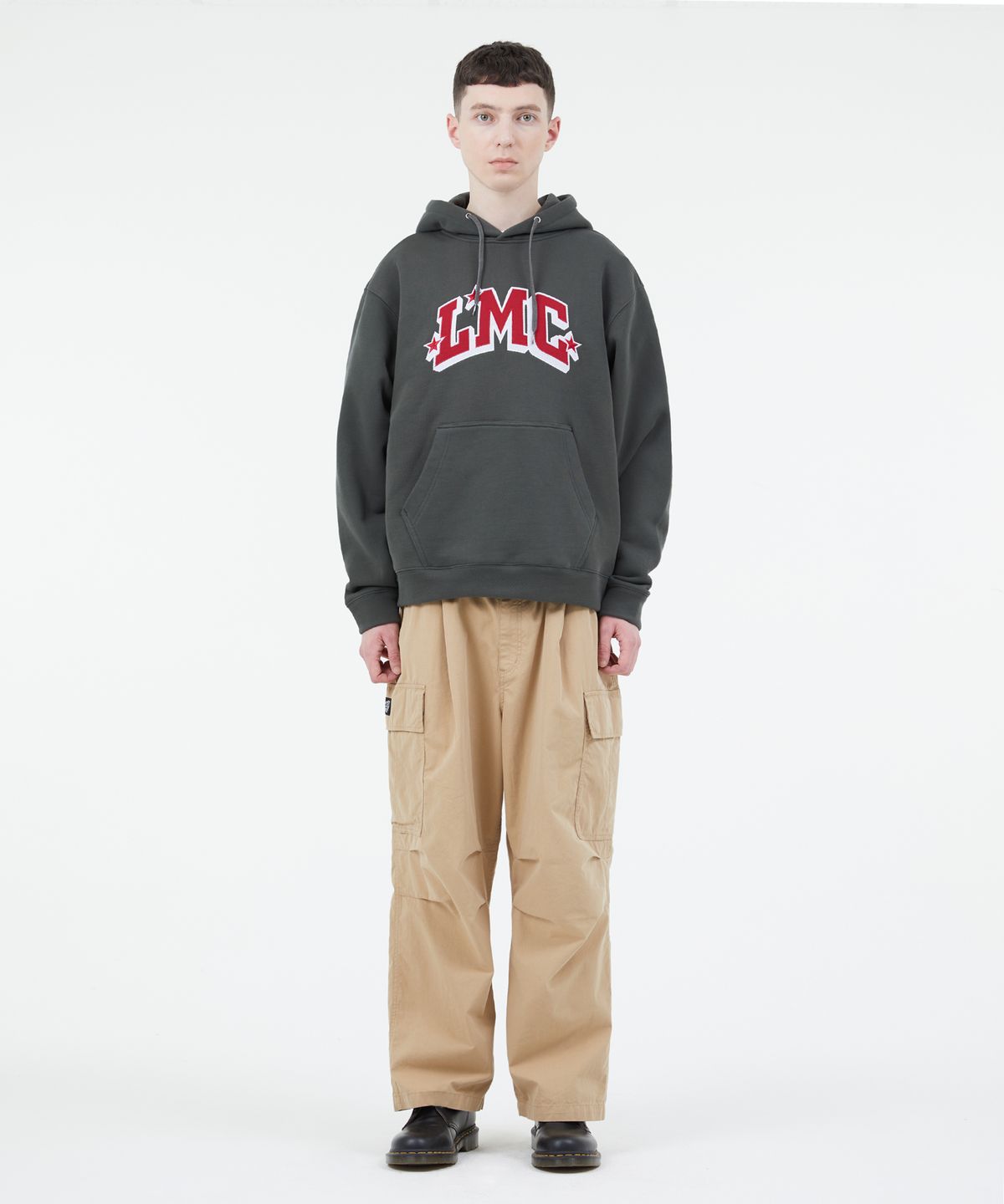엘엠씨(LMC) STAR ARCH APPLIQUE HOODIE charcoal
