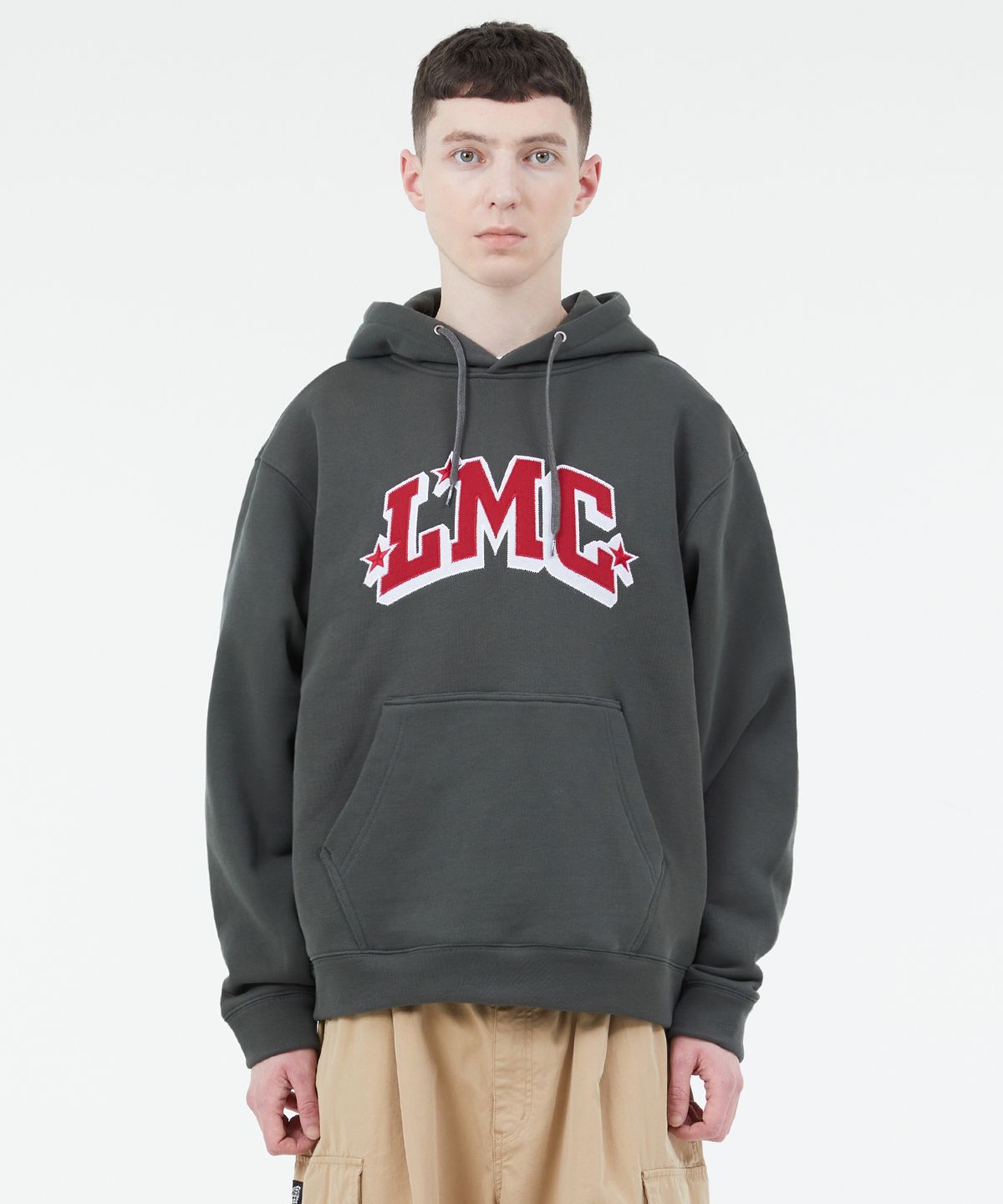 엘엠씨(LMC) STAR ARCH APPLIQUE HOODIE charcoal