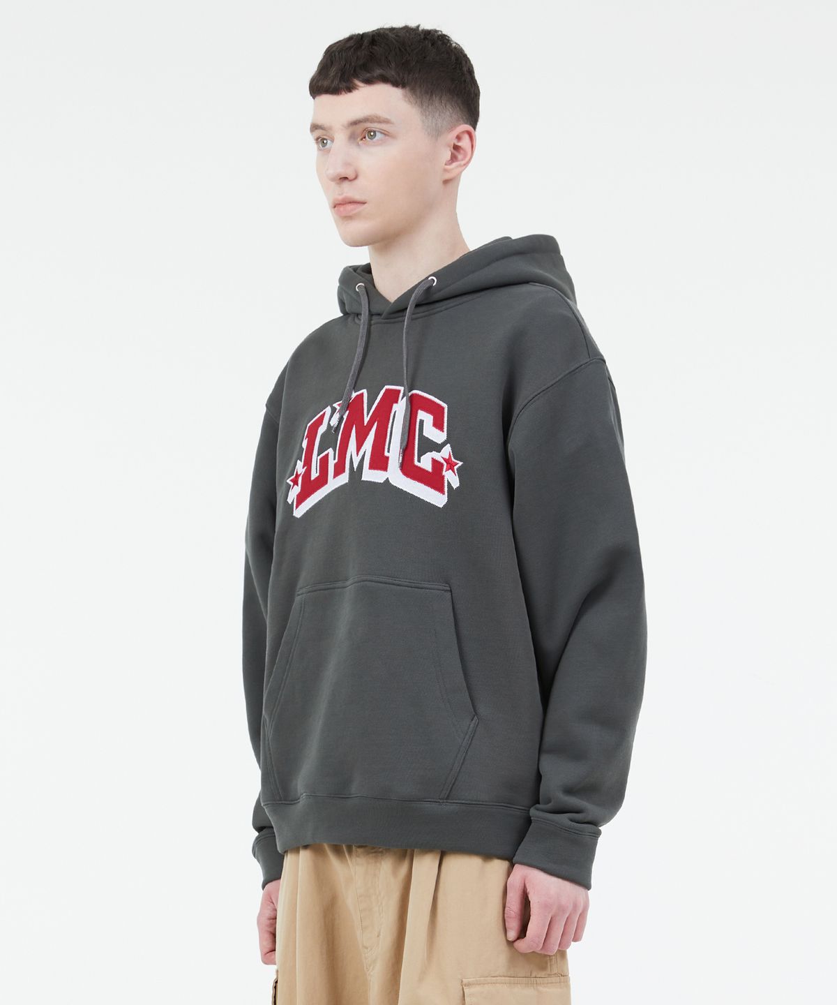 엘엠씨(LMC) STAR ARCH APPLIQUE HOODIE charcoal