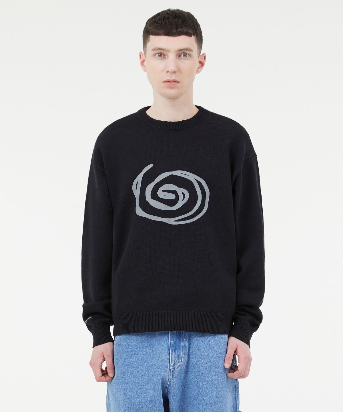 엘엠씨(LMC) SPIRAL KNIT SWEATER black