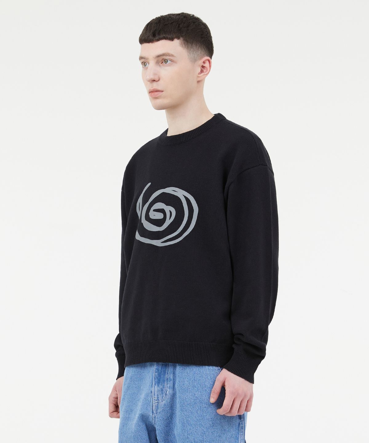 엘엠씨(LMC) SPIRAL KNIT SWEATER black