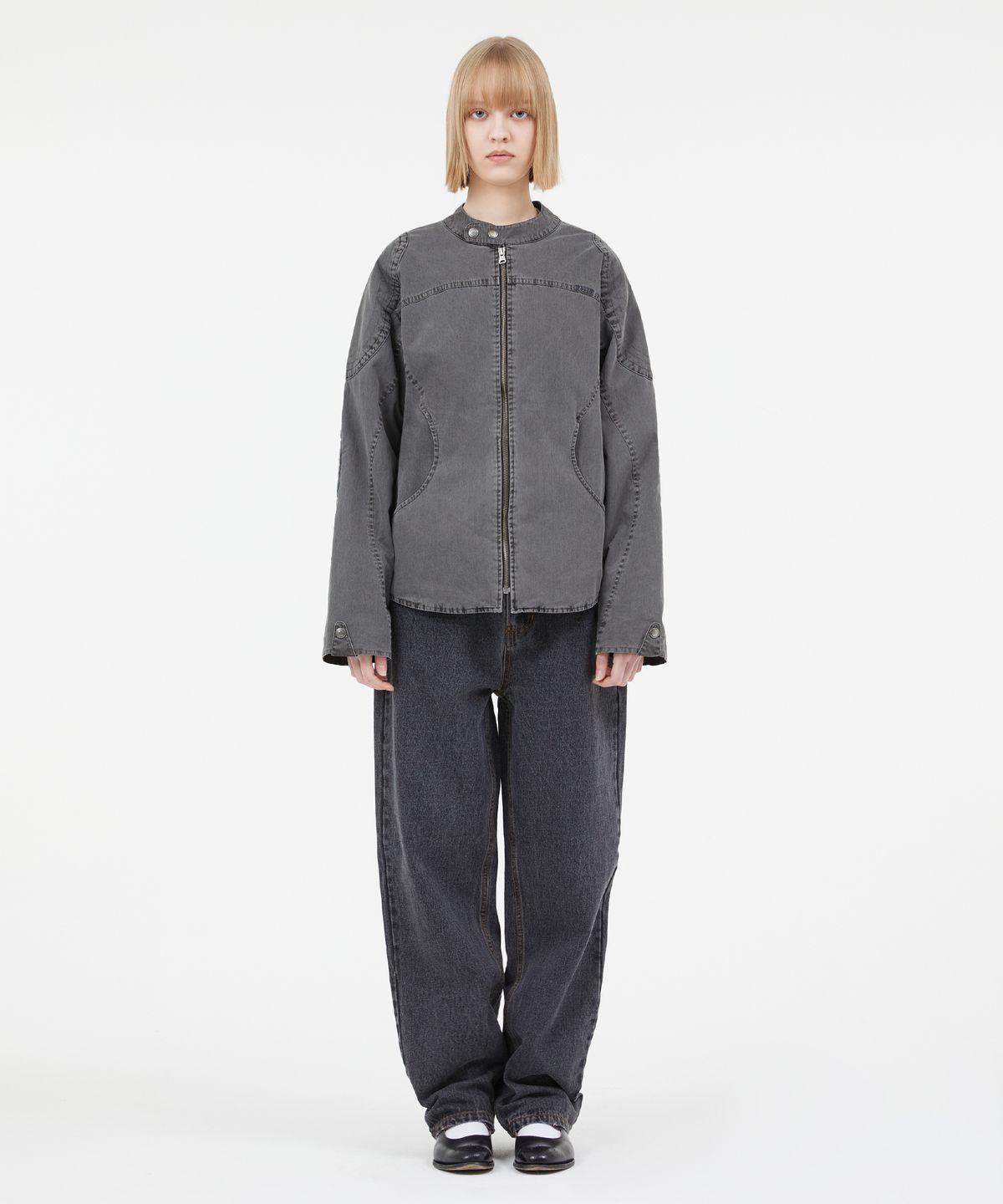 엘엠씨(LMC) OVERDYED AMOR BIKER JACKET black