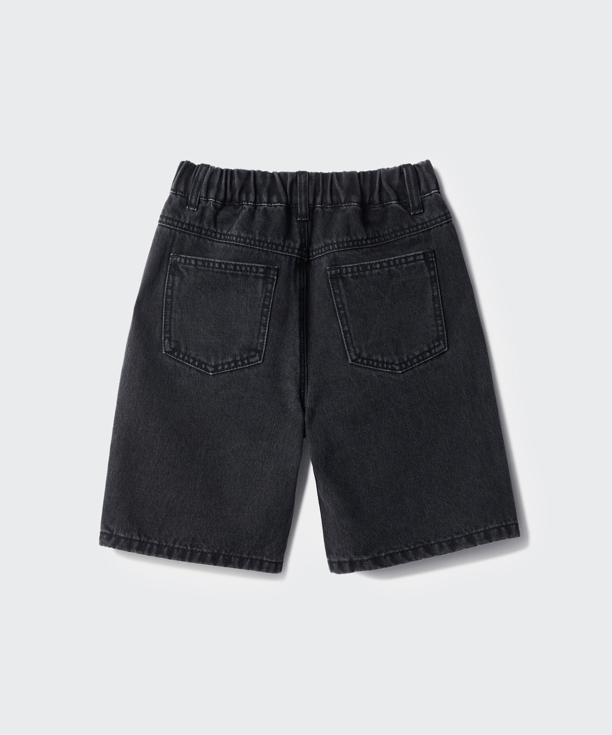 무신사 스탠다드 키즈(MUSINSA STANDARD KIDS) 원 턱 와이드 데님 쇼츠 [워시드 블랙]