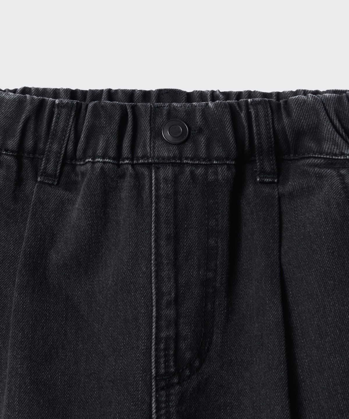 무신사 스탠다드 키즈(MUSINSA STANDARD KIDS) 원 턱 와이드 데님 쇼츠 [워시드 블랙]