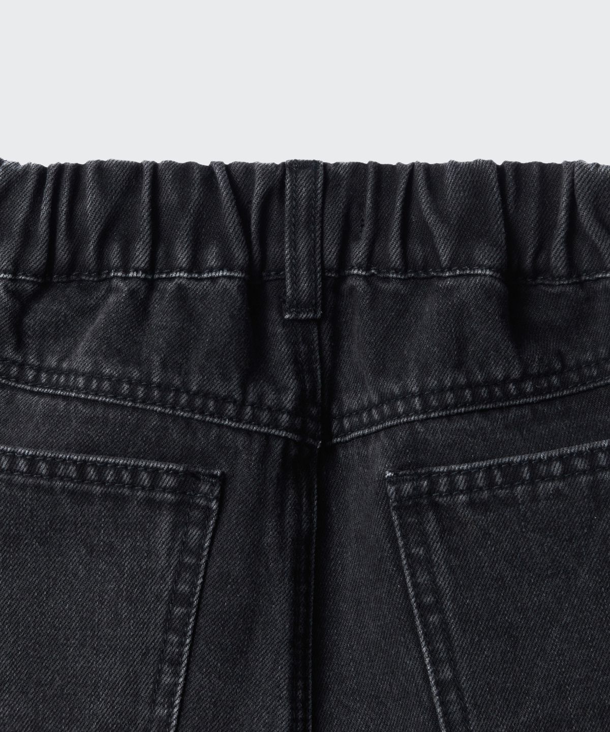 무신사 스탠다드 키즈(MUSINSA STANDARD KIDS) 원 턱 와이드 데님 쇼츠 [워시드 블랙]