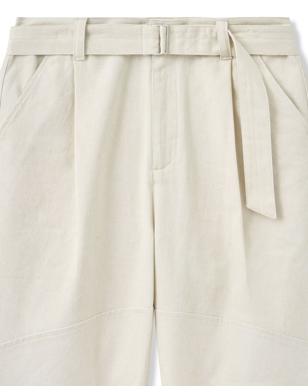 비슬로우(BESLOW) ONE TUCK WASHED BELTED PANTS ECRU