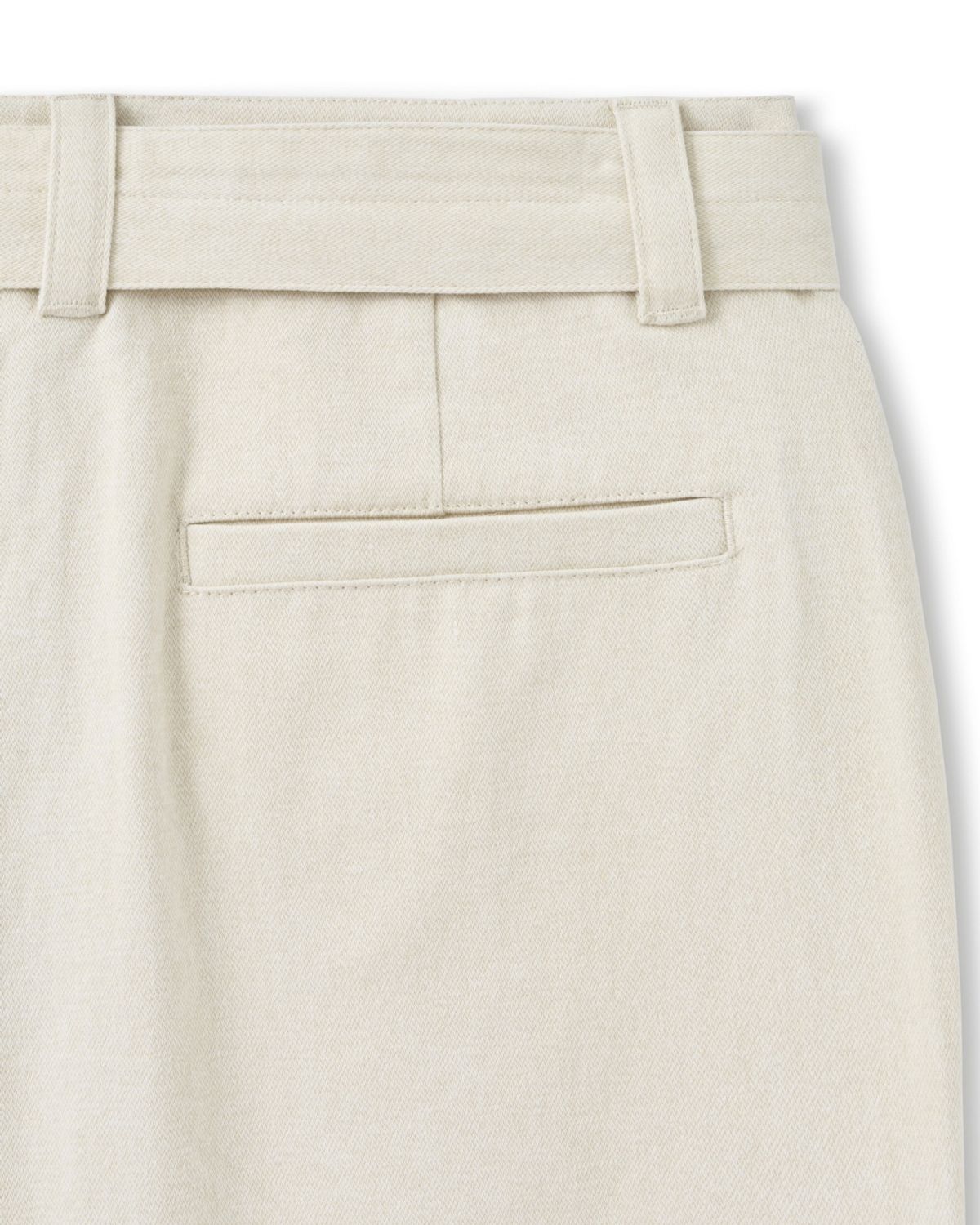 비슬로우(BESLOW) ONE TUCK WASHED BELTED PANTS ECRU