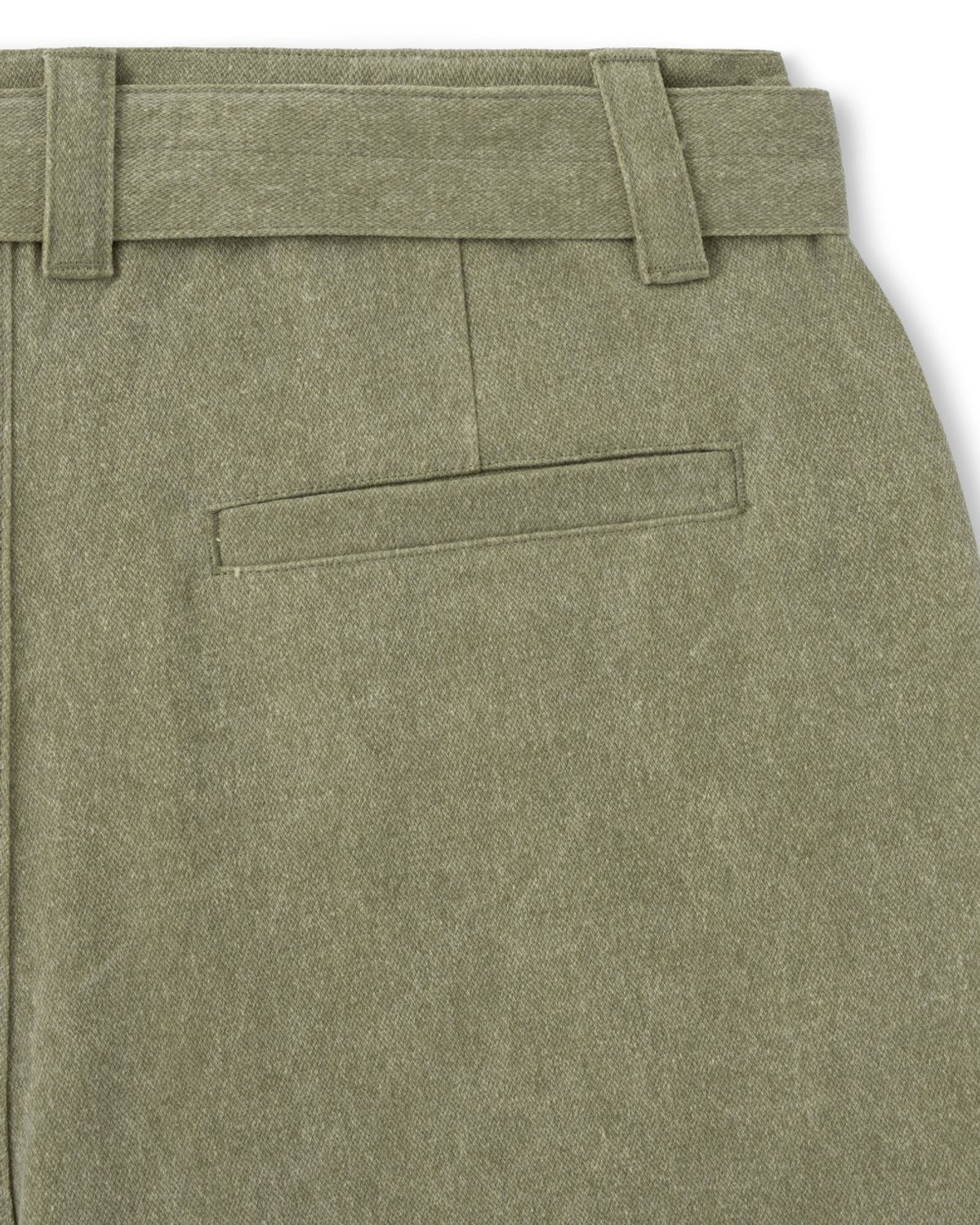 비슬로우(BESLOW) ONE TUCK WASHED BELTED PANTS DUSTY GREEN