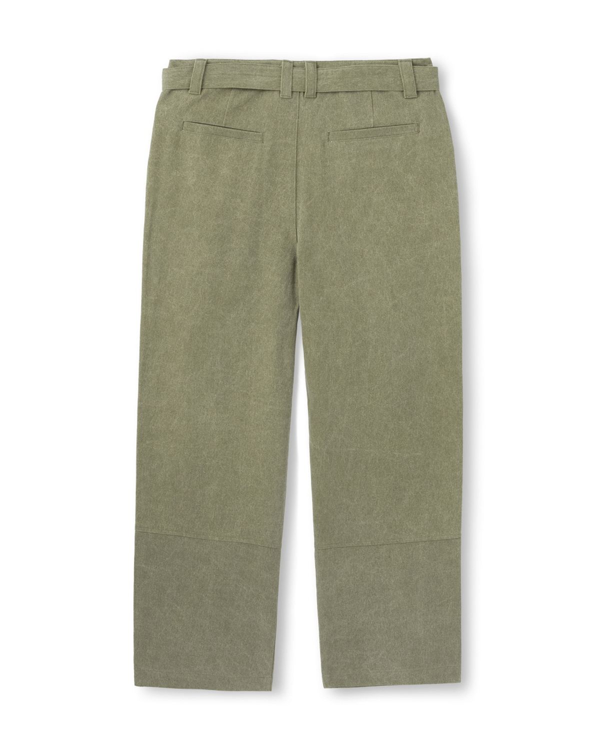 비슬로우(BESLOW) ONE TUCK WASHED BELTED PANTS DUSTY GREEN