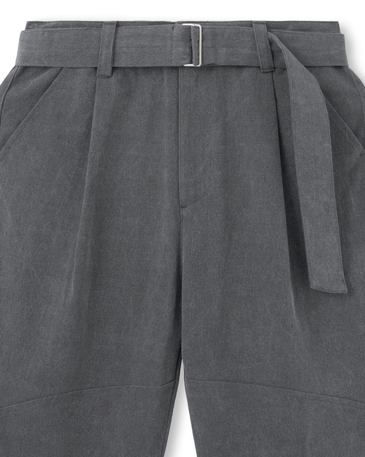 비슬로우(BESLOW) ONE TUCK WASHED BELTED PANTS CHARCOAL